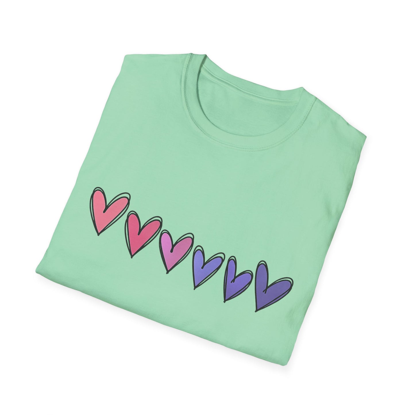 Cute Hearts Graphic Women's Softstyle Tee-Shirt