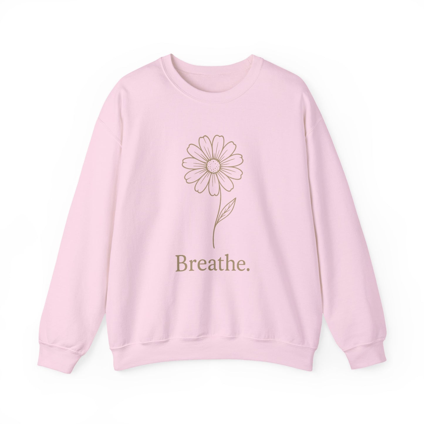 Breathe Floral Relaxed Fit Inspirational Crewneck Sweatshirt