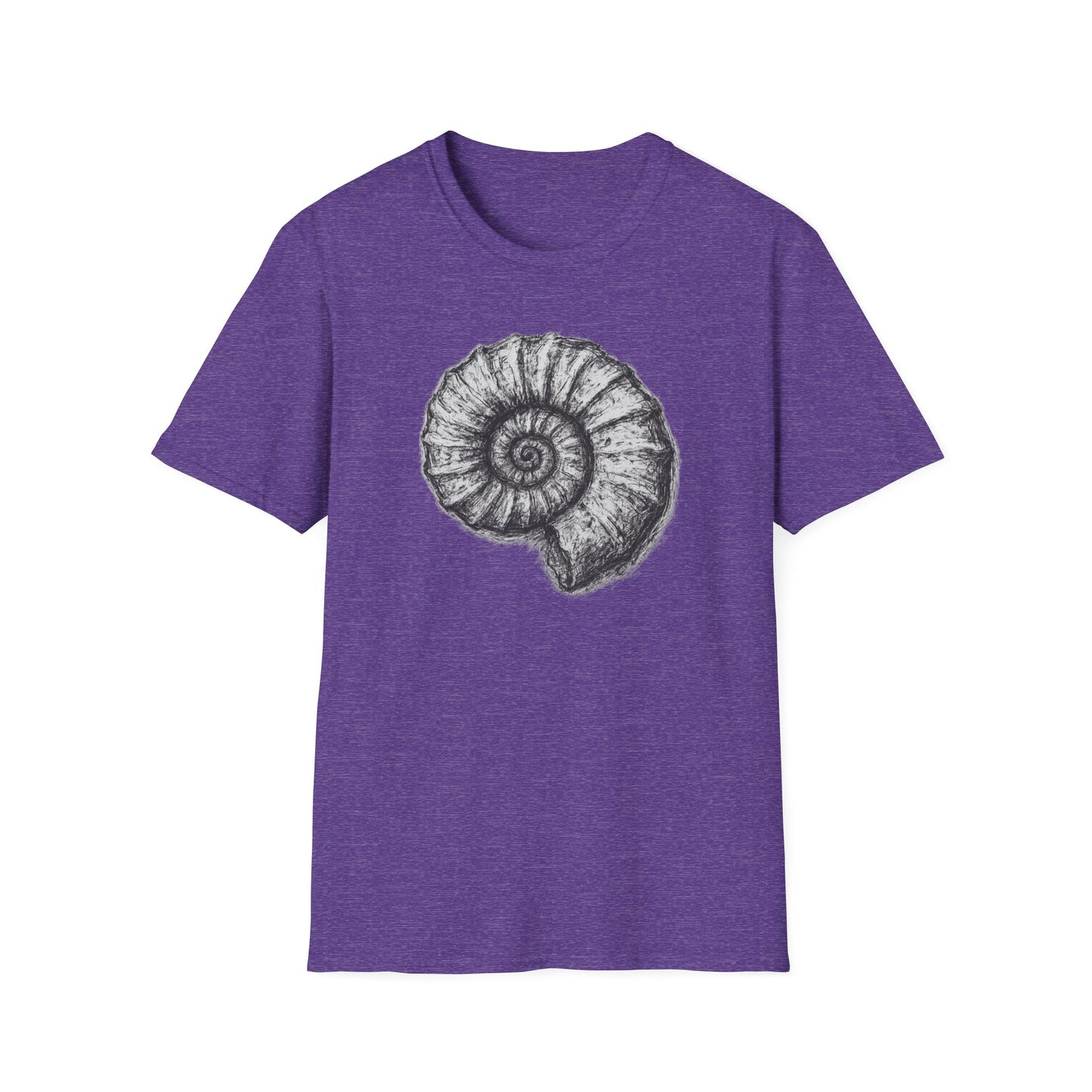 Ammonite Fossil-Inspired Graphic Tee-Shirt