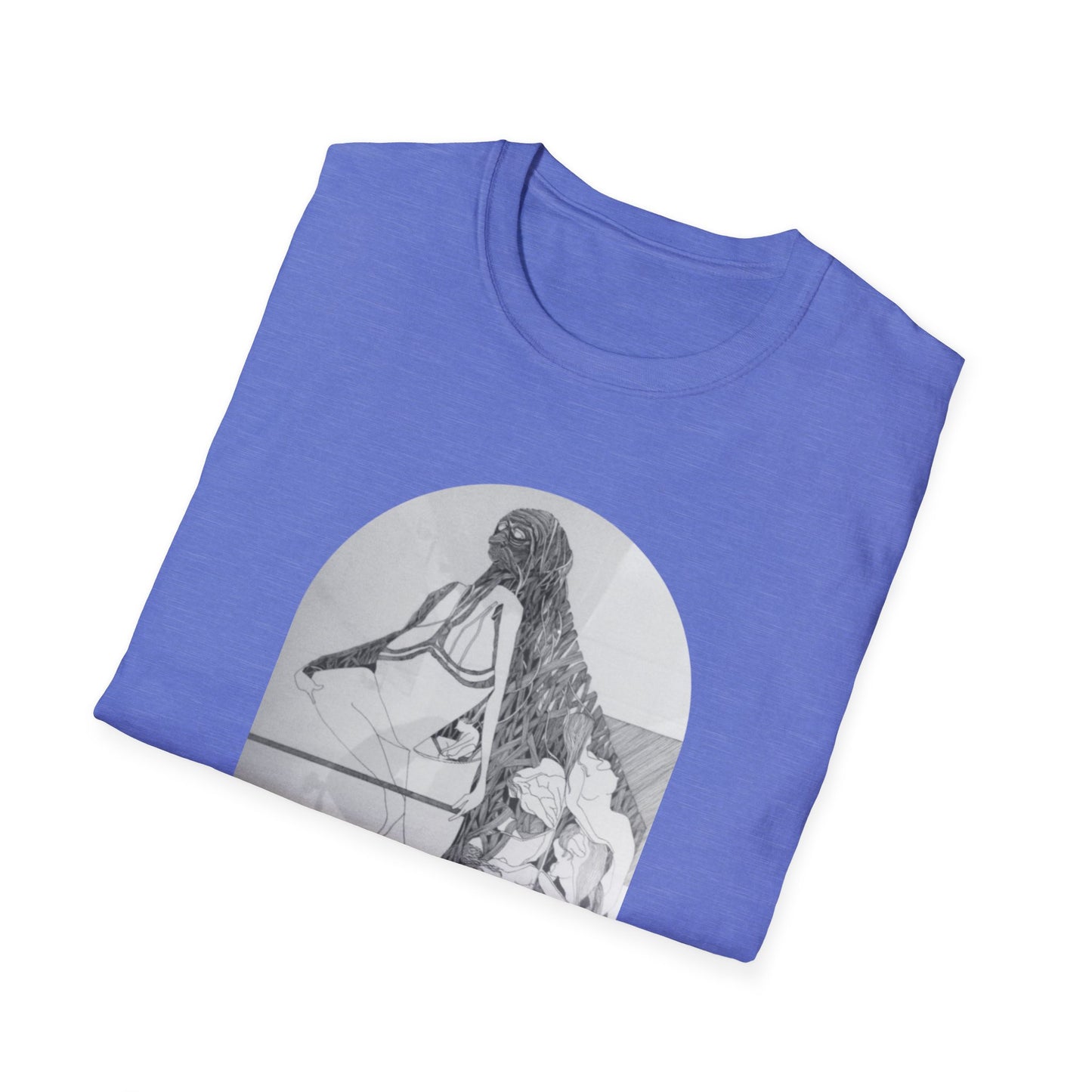 Creative and Whimsical 1960s Pen and Ink Art Tee- "Runes of Regret"