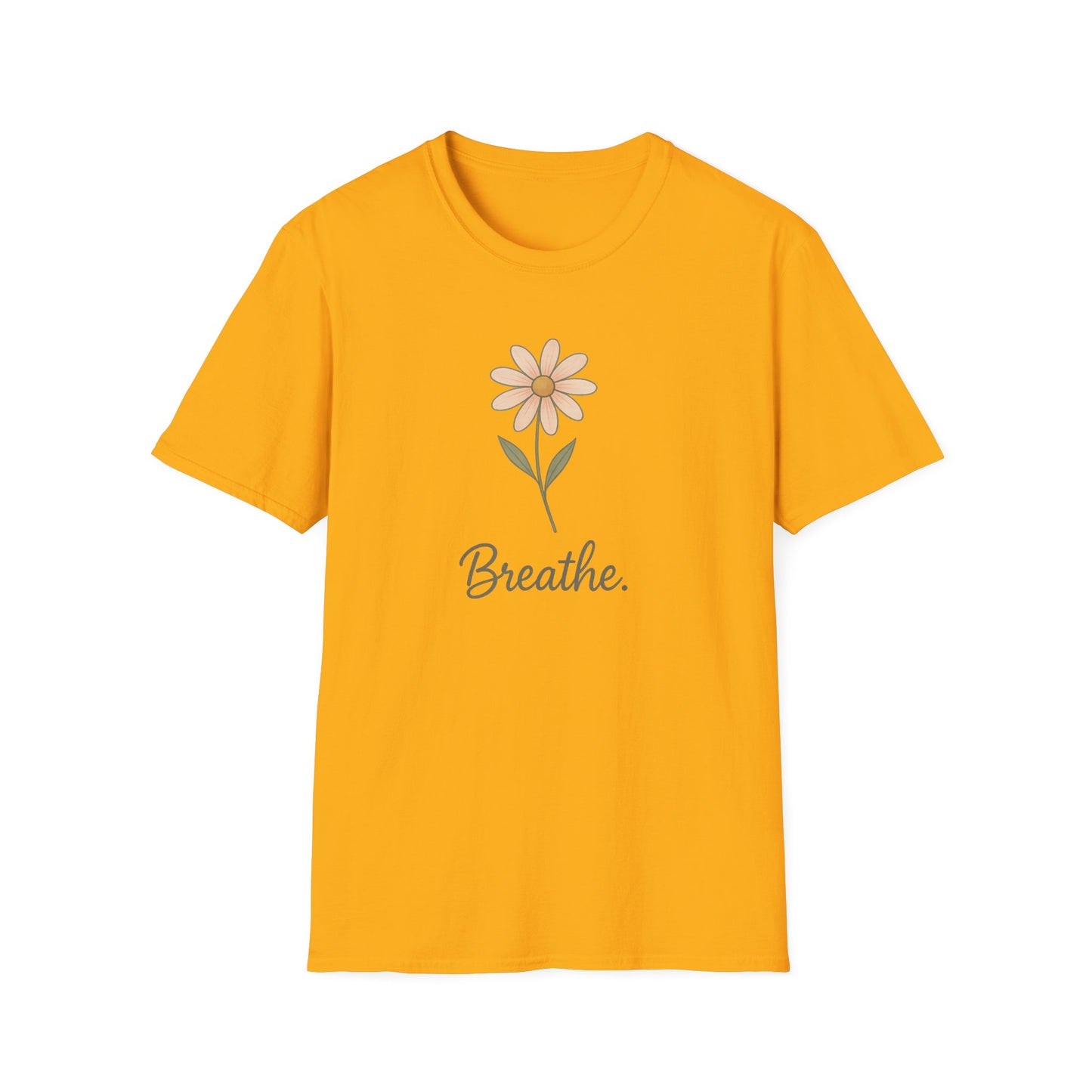Breathe Floral Relaxed Fit Inspirational Tee-Shirt