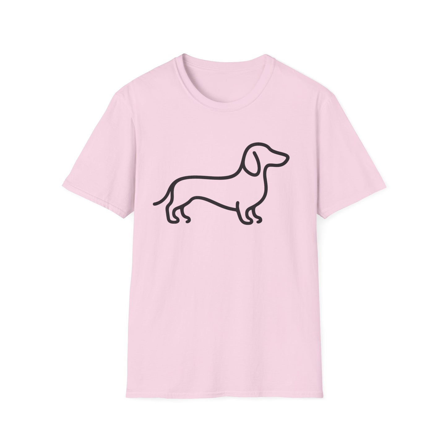 Dachshund Outline Softstyle T-Shirt for Dog Lovers