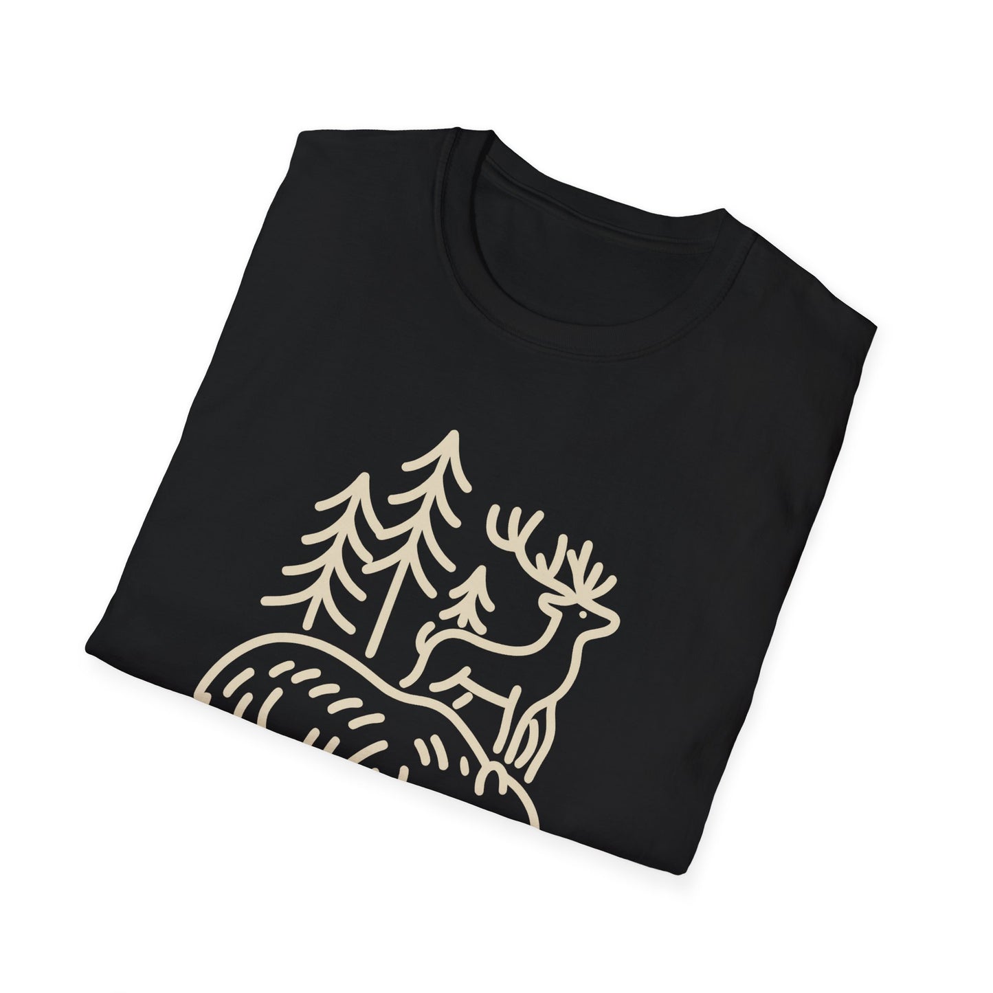Deer, Bear, Nature, Hiking Wild Animal Graphic Tee for Outdoor Lovers