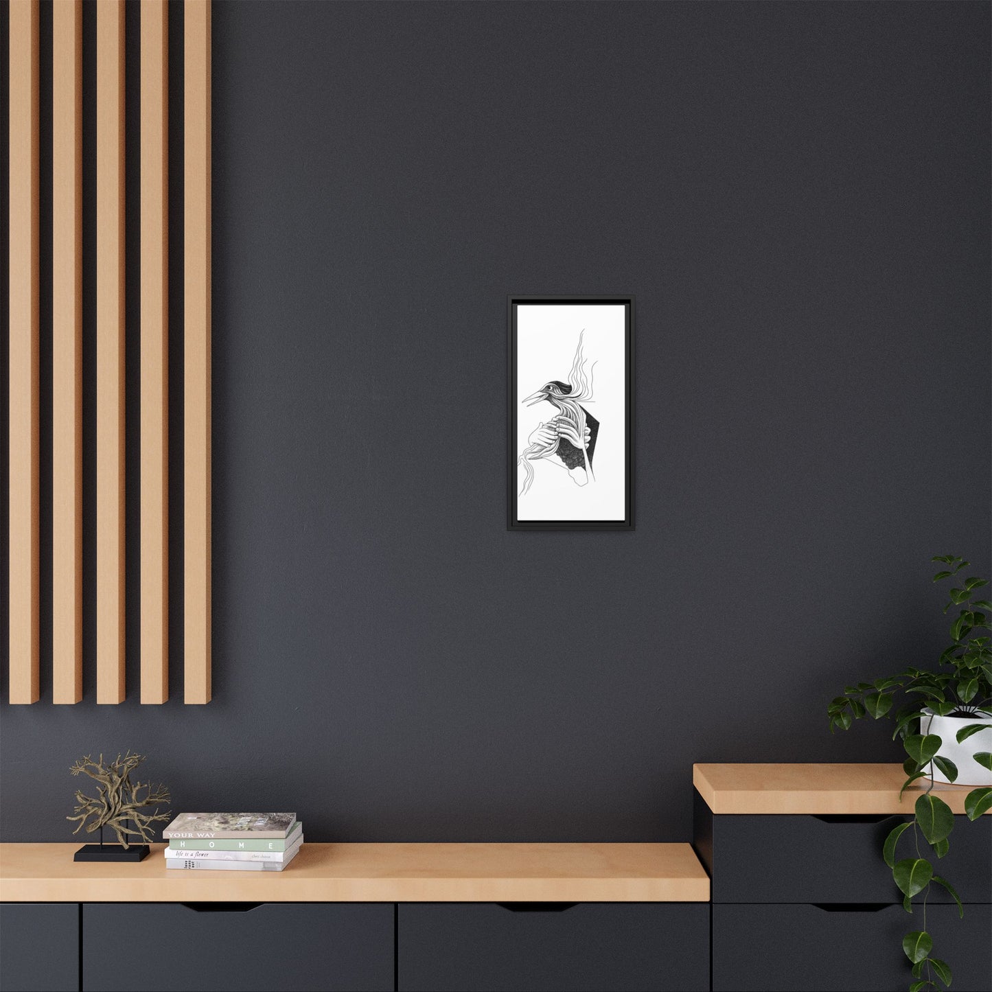 Original 1960s-Era Pen and Ink Print - "Loki's Featherbed"