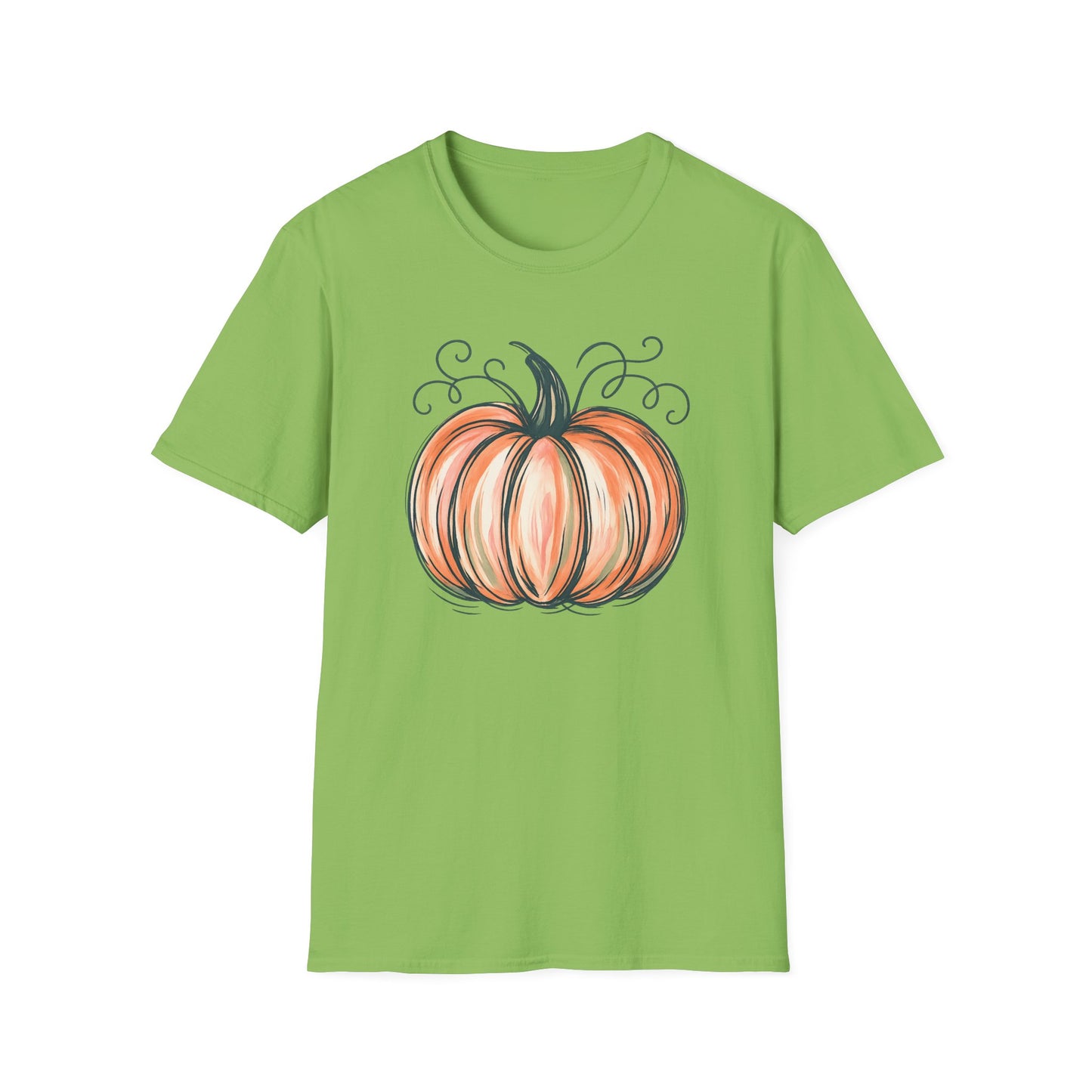 Fall Pumpkin Graphic Halloween Casual Tee-Shirt