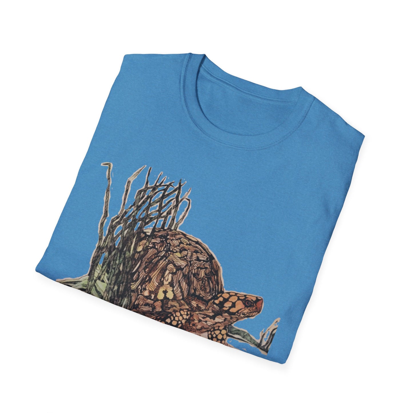 Custom Pen and Ink Artwork, Nature Scene Tee-Shirt - "Turtle Run"