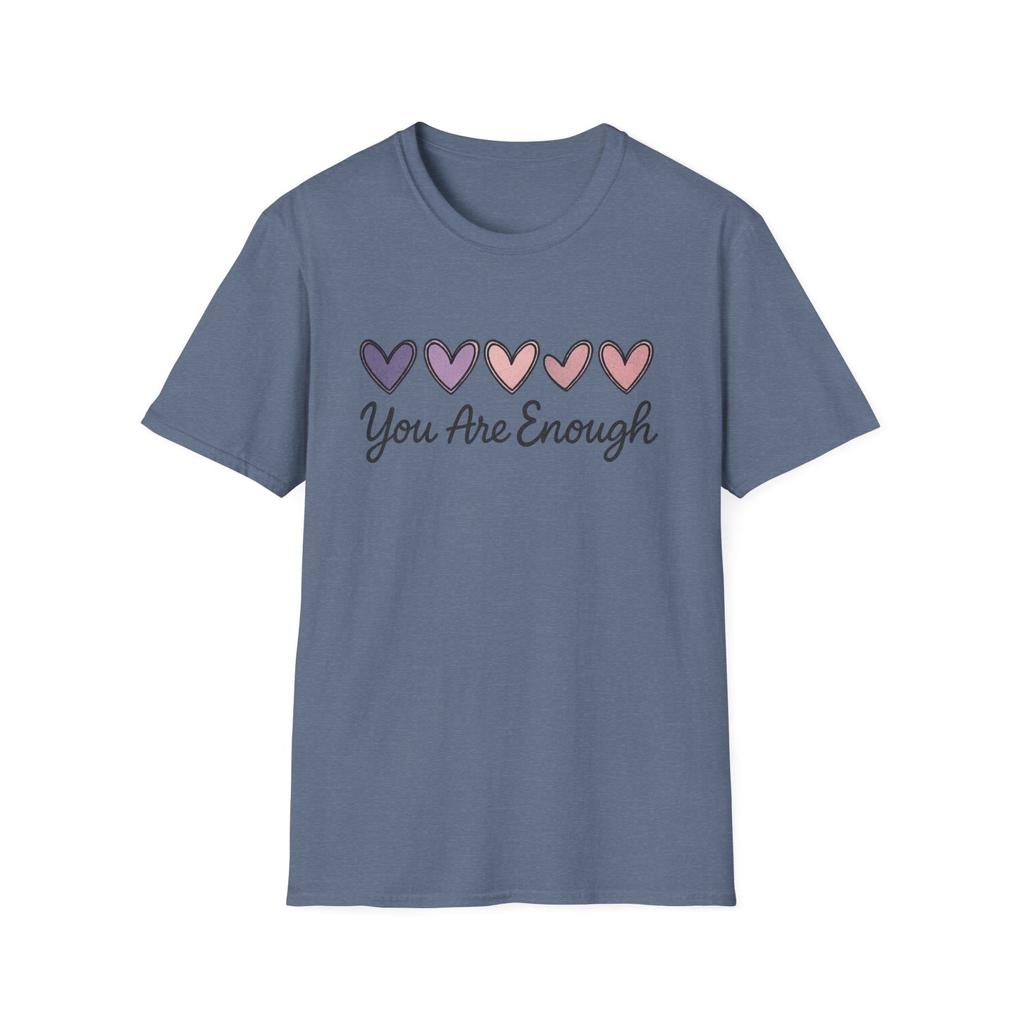 "You Are Enough" Hearts Graphic Women's Softstyle T-Shirt