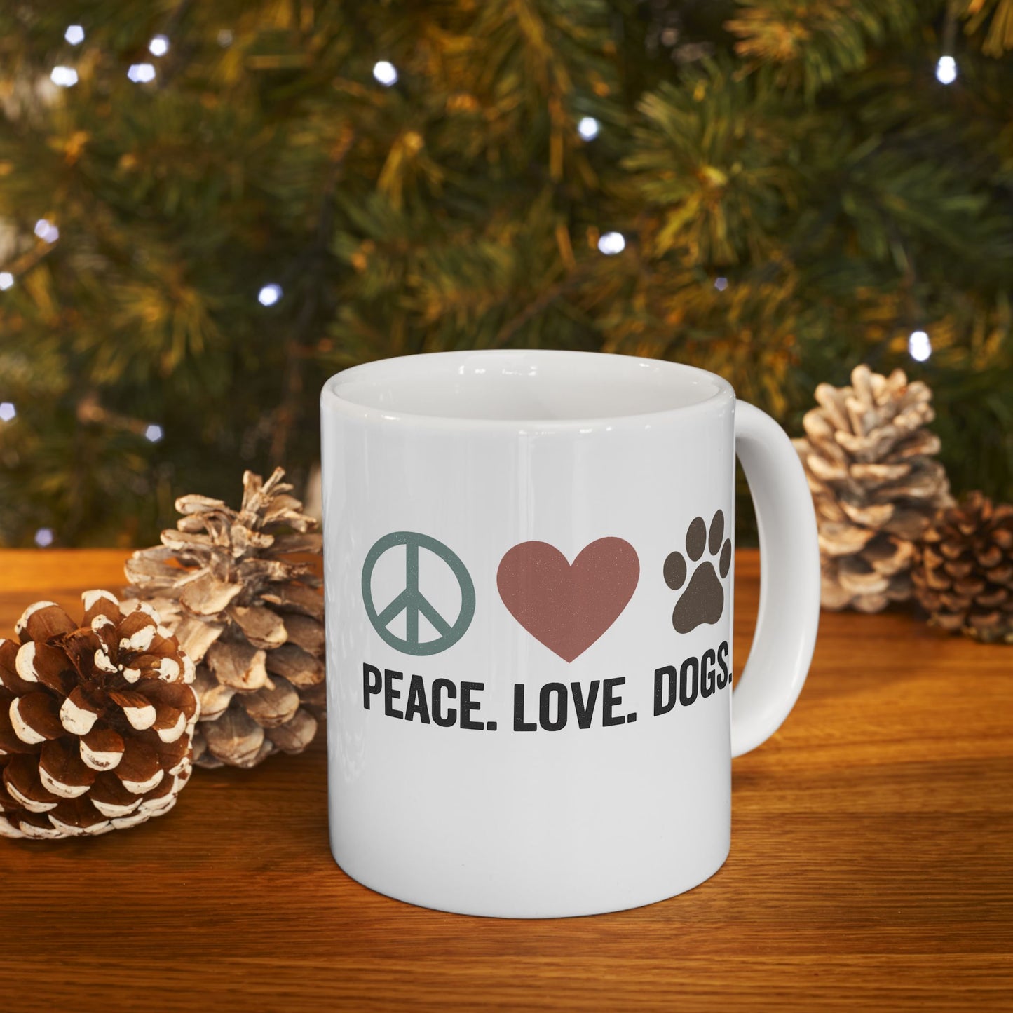 Peace, Love, Dogs Ceramic Mug – Perfect Gift for Dog Lovers, Animal Lovers, Pet Owners, Coffee Enthusiasts, Cozy Mornings