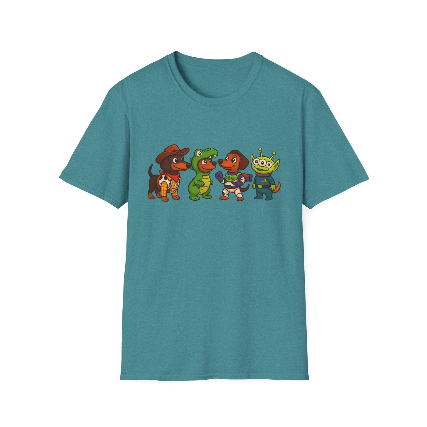 Cute Dachshund Halloween Cartoon Ensemble Tee Shirt