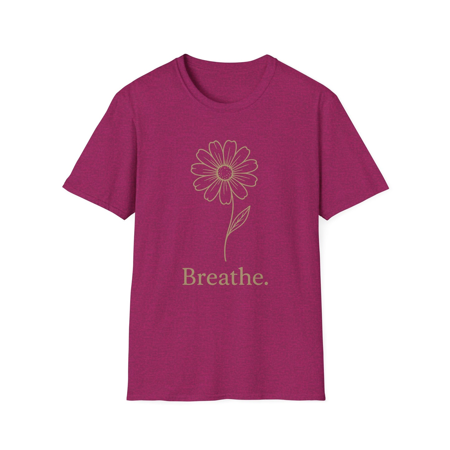 Breathe Floral Relaxed Fit Inspirational Tee-Shirt