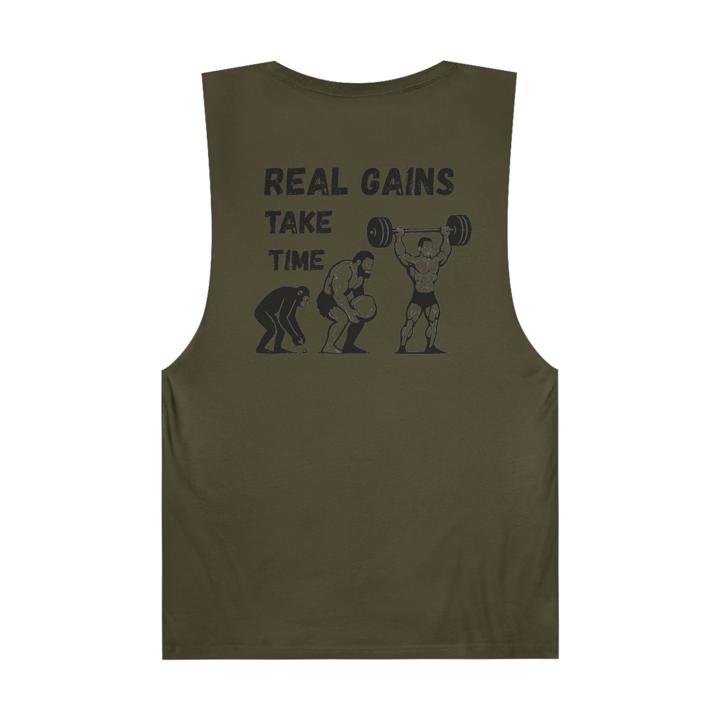 Grit Forge Athletics - "Real Gains Take Time" Weightlifting Tank Top