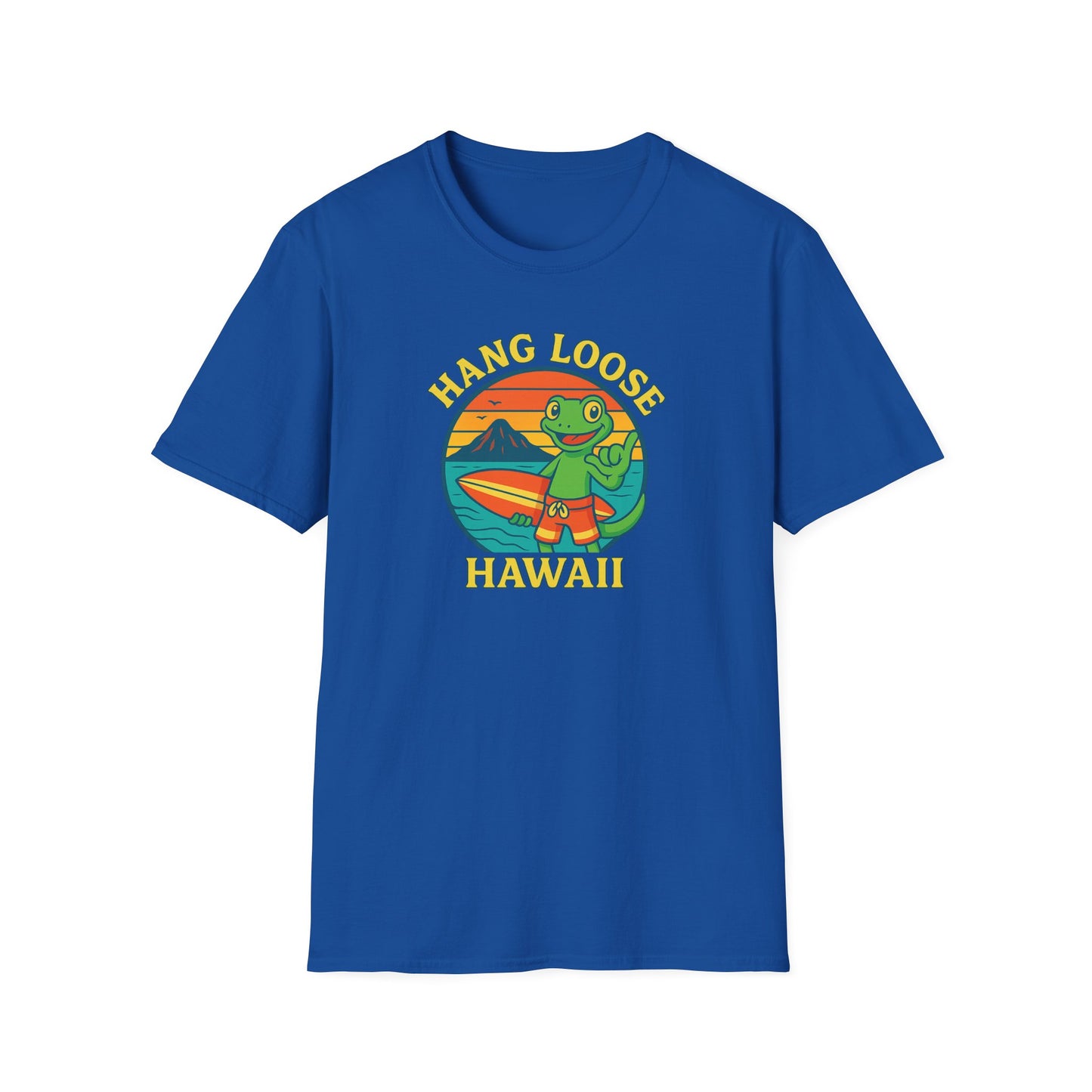 Hawaiian Surf T-Shirt, "Hang Loose Hawaii" Graphic Tee