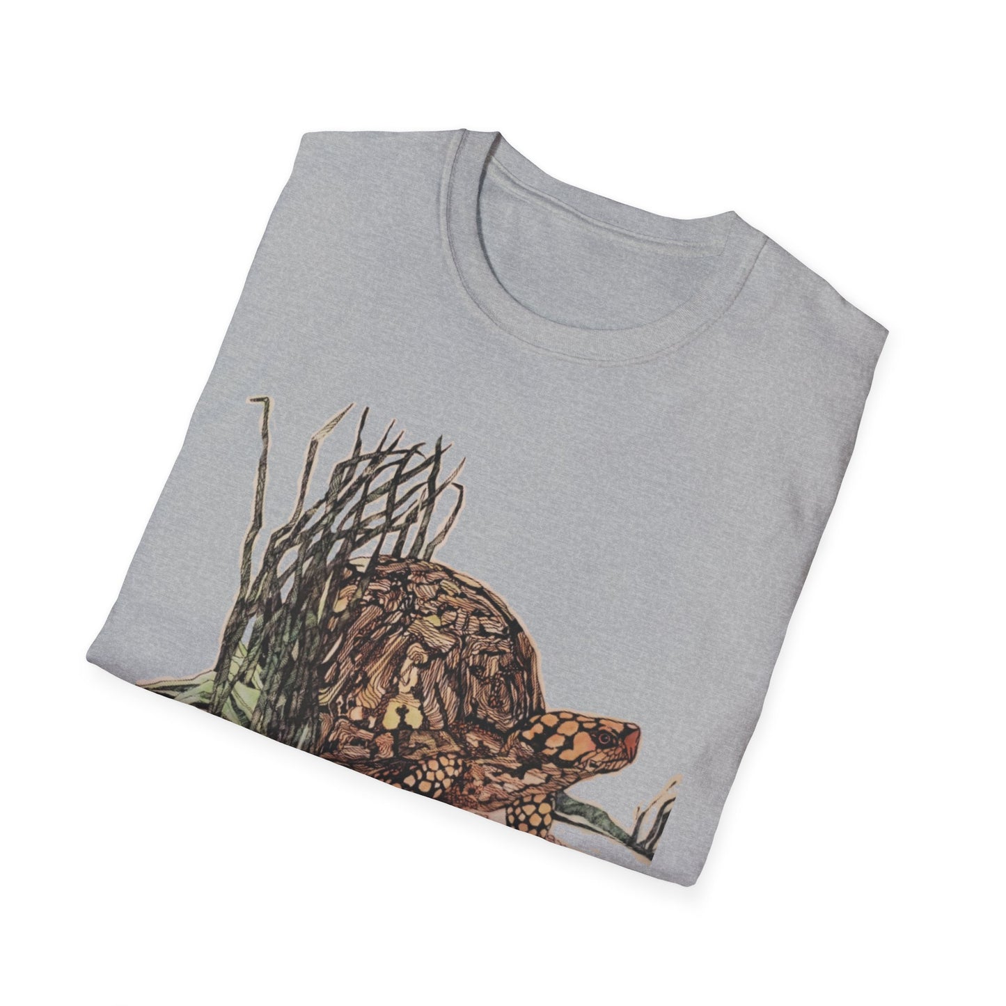 Custom Pen and Ink Artwork, Nature Scene Tee-Shirt - "Turtle Run"