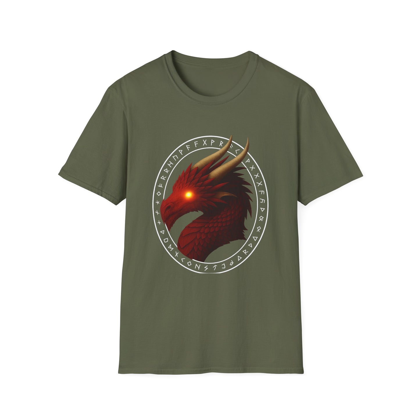 Bold Red Dragon Graphic Tee Set within Elvin Runes