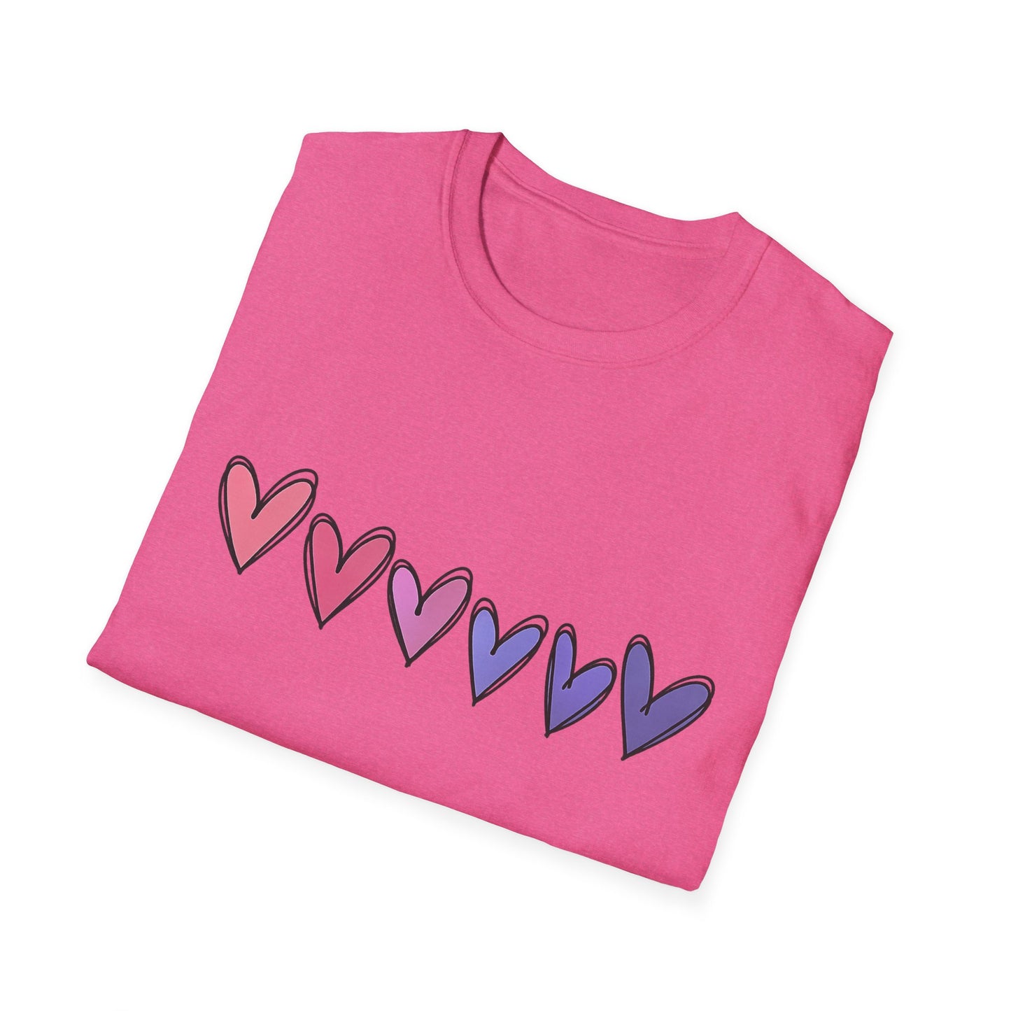 Cute Hearts Graphic Women's Softstyle Tee-Shirt