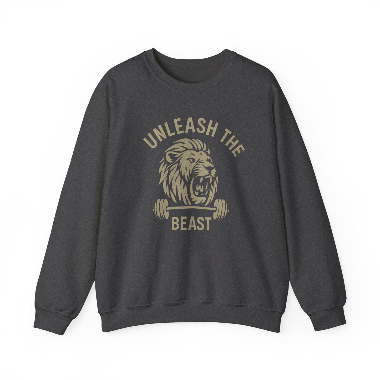 Grit Forge Athletics - Unleash the Beast Motivational Crewneck Sweatshirt