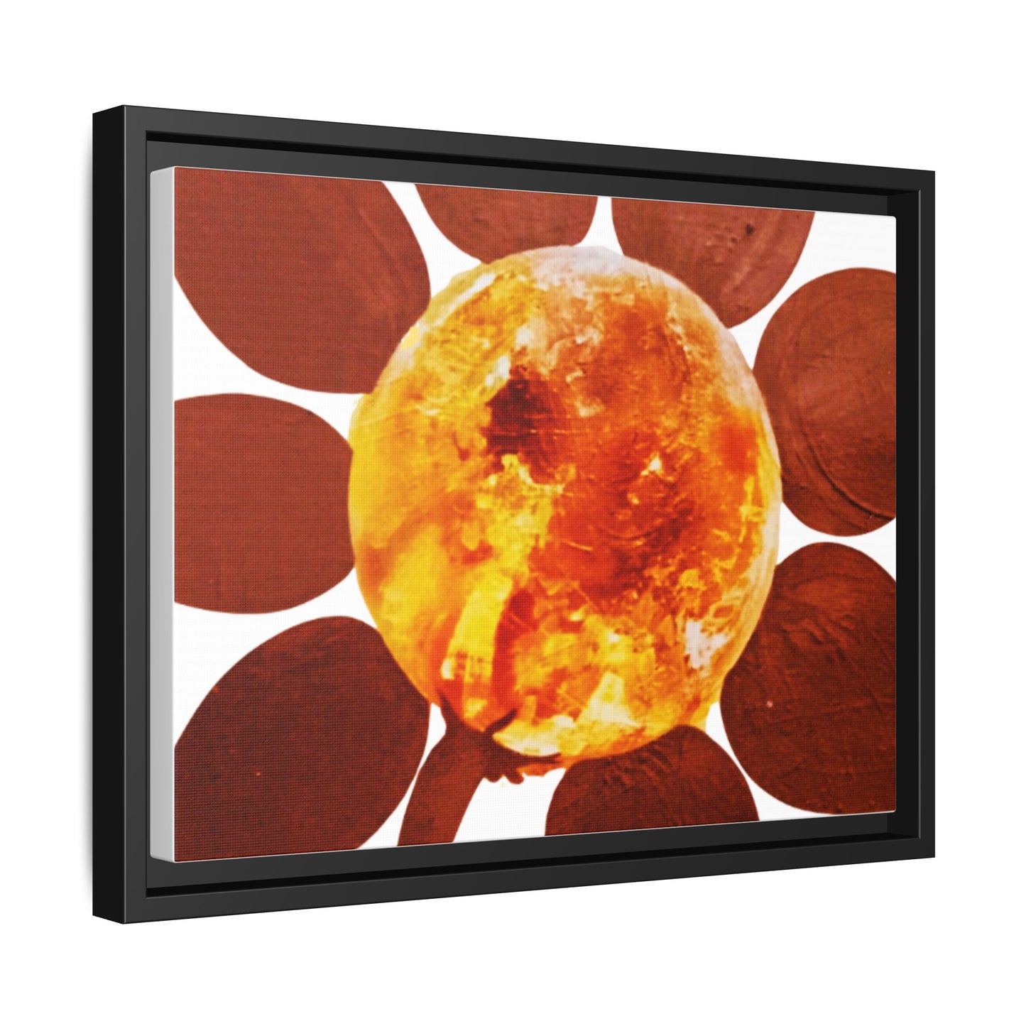 Framed Flower Canvas 1960s Original Art Print - "Sol, Cradle of Life"