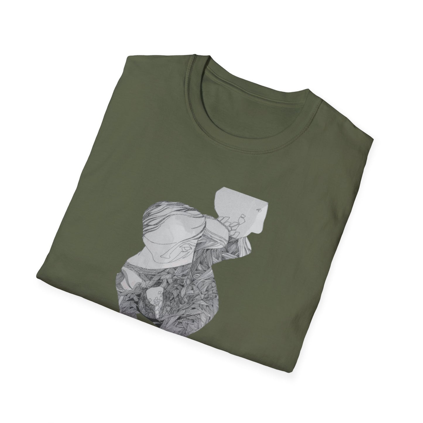 Creative 1960s Pen & Ink Graphic Tee - "Binary"