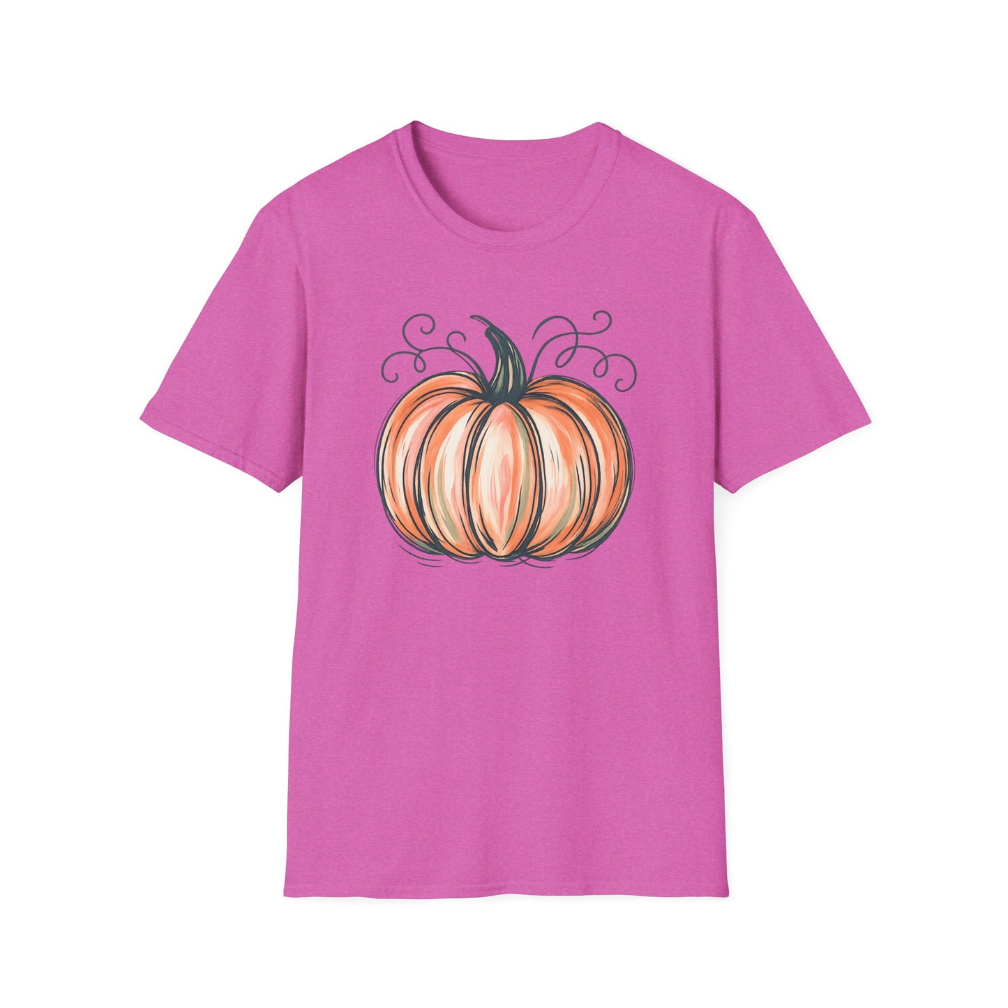 Fall Pumpkin Graphic Halloween Casual Tee-Shirt