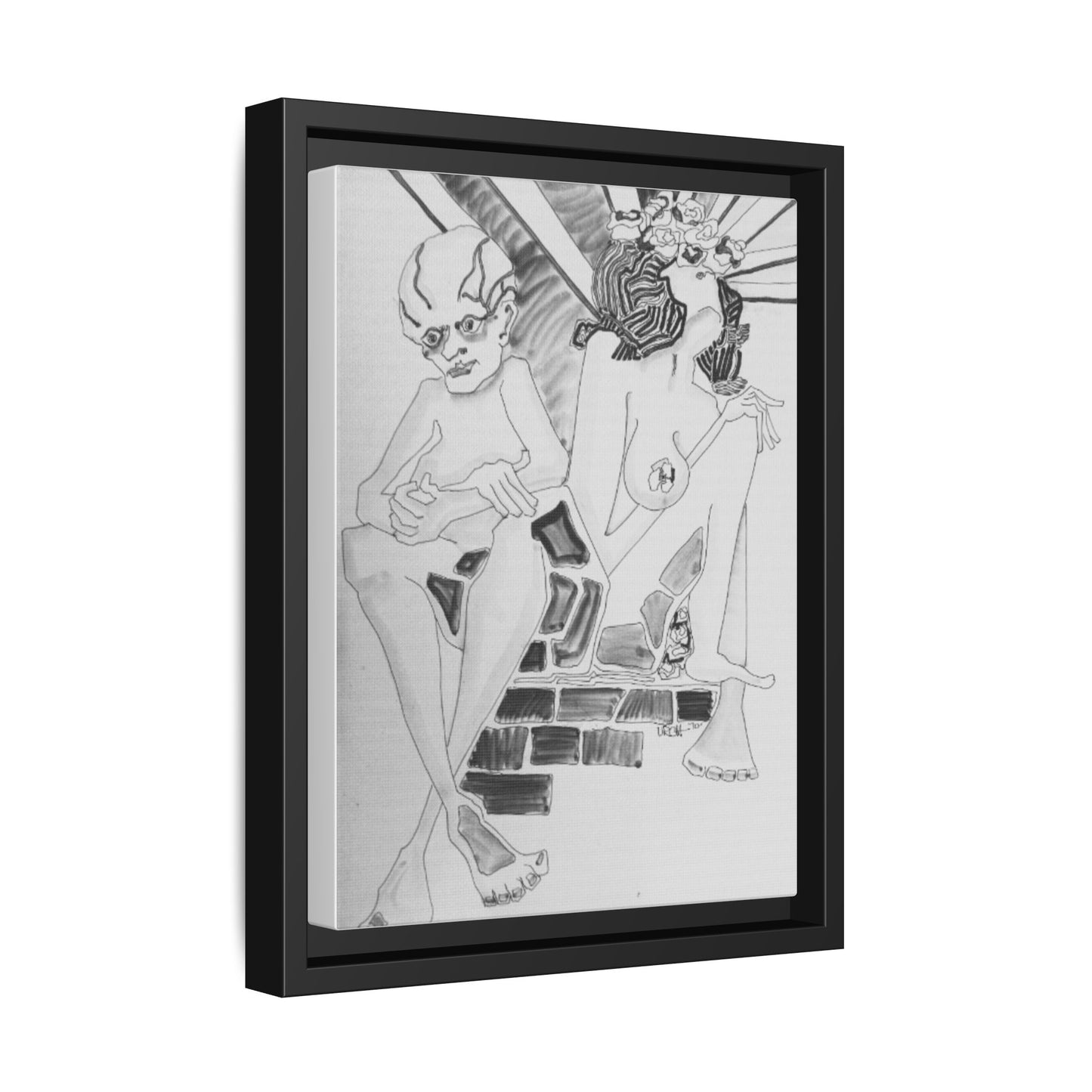 Authentic 1960s Pen & In Artwork - "Quest for a Smile"