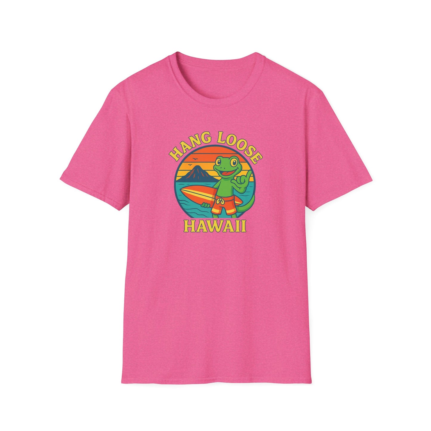 Hawaiian Surf T-Shirt, "Hang Loose Hawaii" Graphic Tee