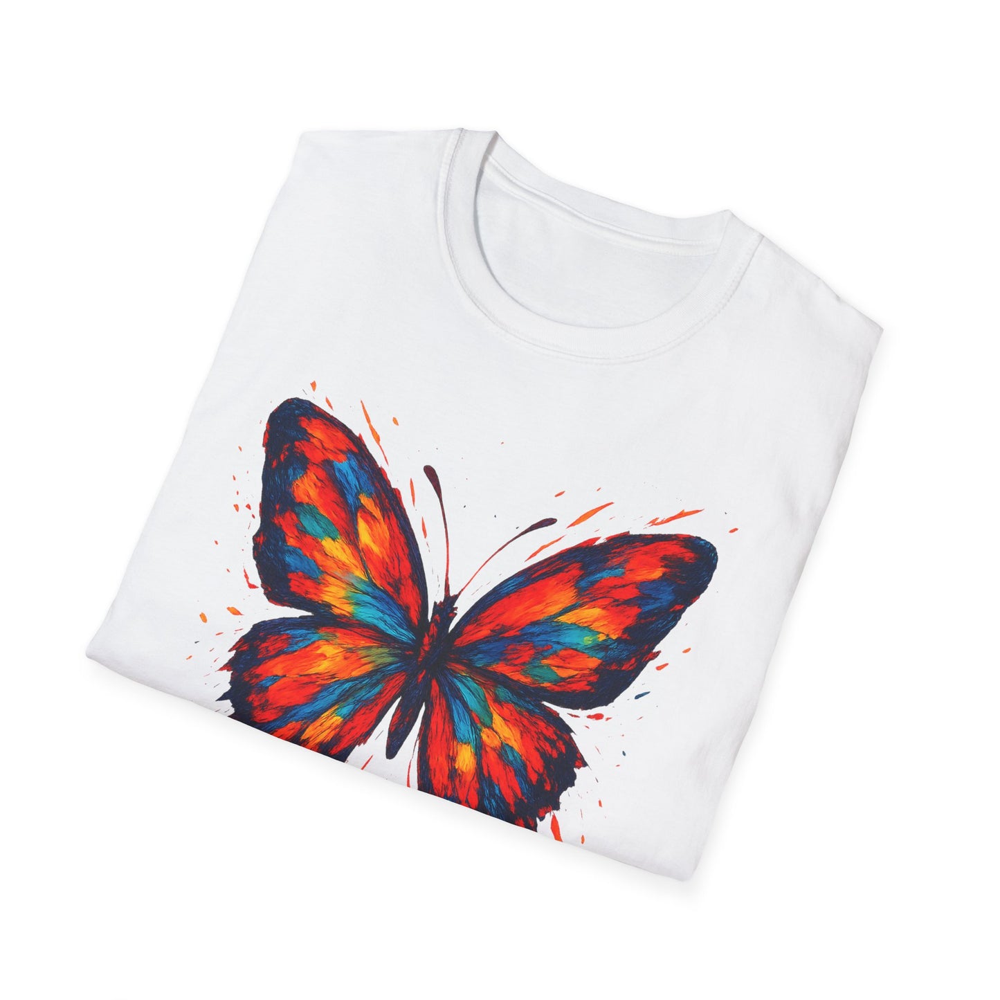 Colorful, Striking Butterfly Graphic Tee-Shirt