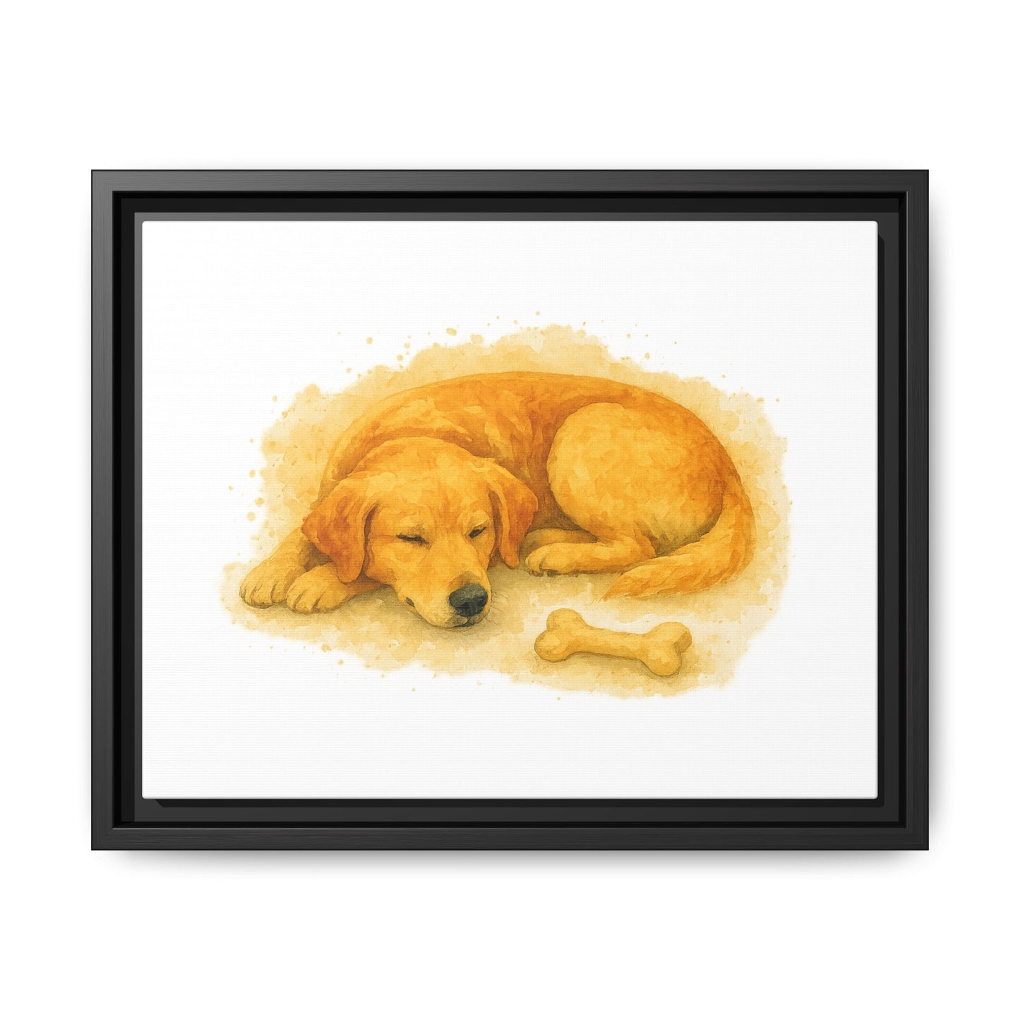 Cozy Dog Art Canvas, Framed Pet Decoration, Yellow Lab Wall Art, Dog Lover Gift, Home Decor, Animal Lover Print