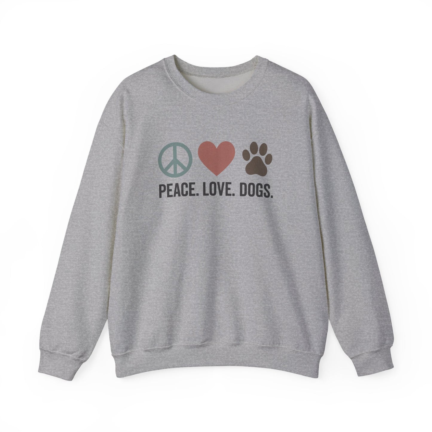 "Peace Love Dogs" Cozy Pet Lover's Crewneck Sweatshirt