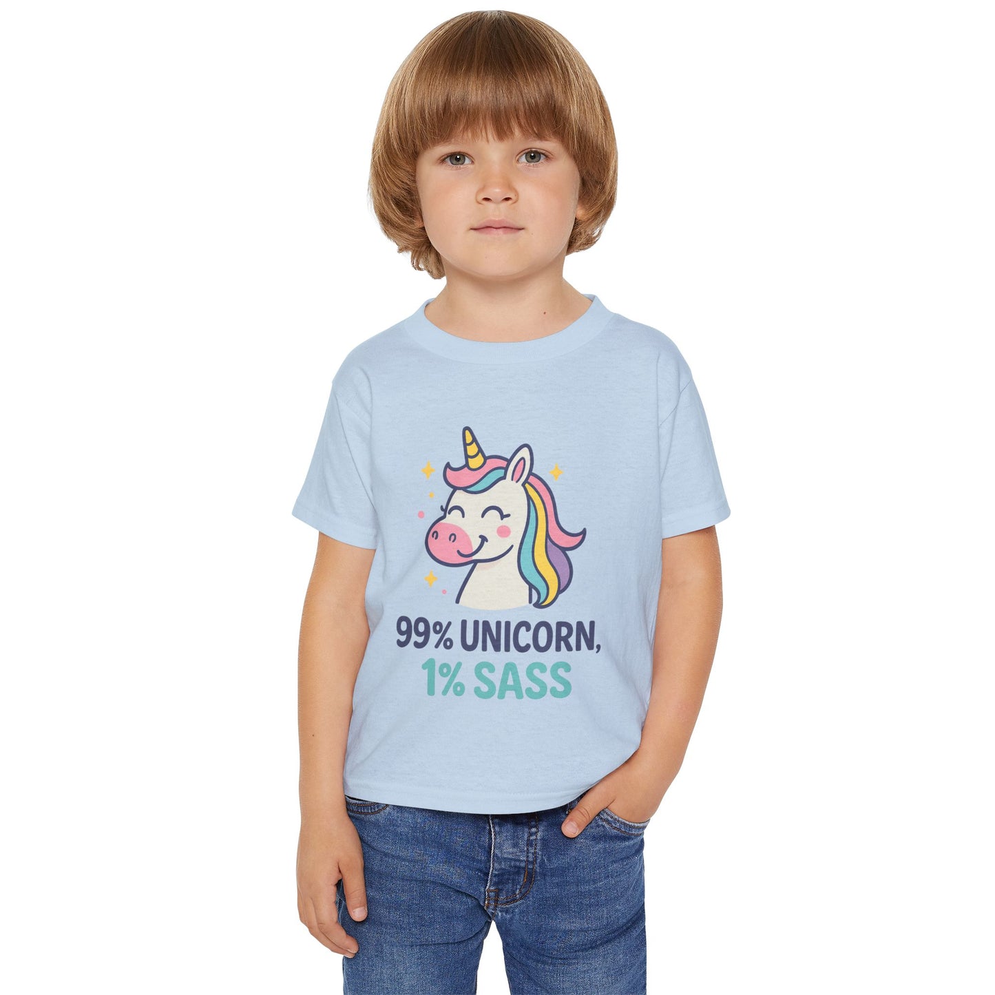 TODDLERS' Tee - "99% Unicorn, 1% Sass", Whimsical Kids Fashion