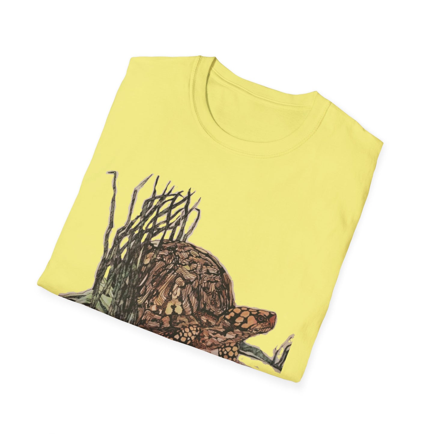 Custom Pen and Ink Artwork, Nature Scene Tee-Shirt - "Turtle Run"