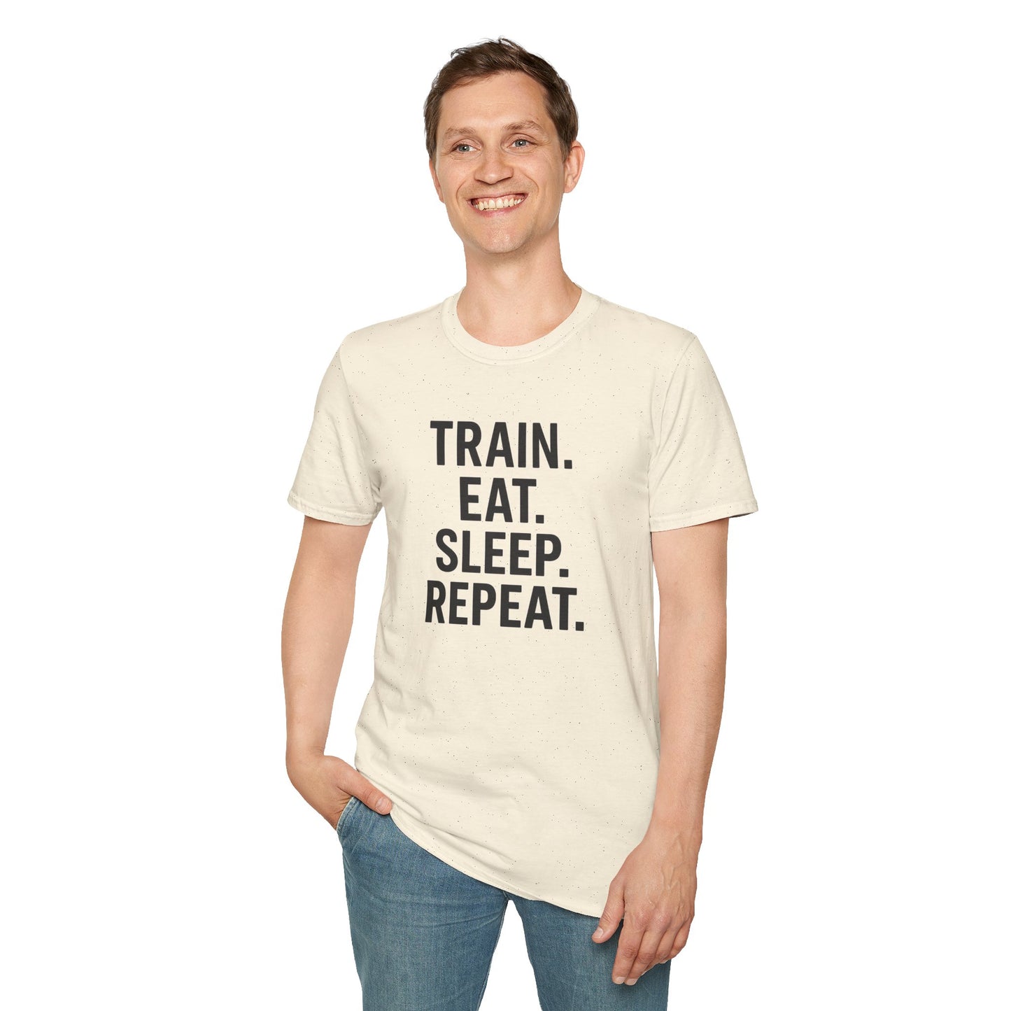 Grit Forge Athletics - Train Eat Sleep Repeat Motivational Fitness Tee-Shirt