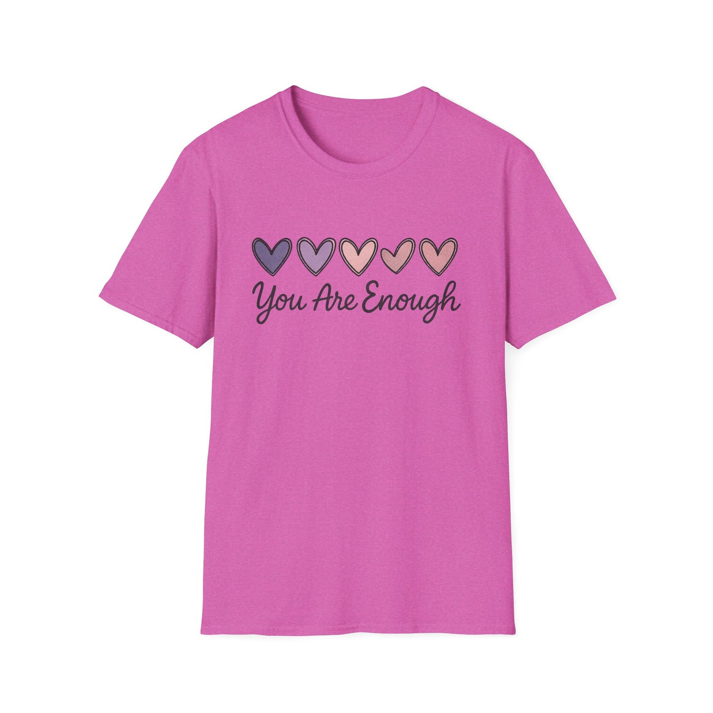 "You Are Enough" Hearts Graphic Women's Softstyle T-Shirt