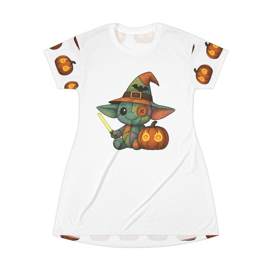 Cute Baby Alien Witch Halloween Tee Shirt Bed Dress