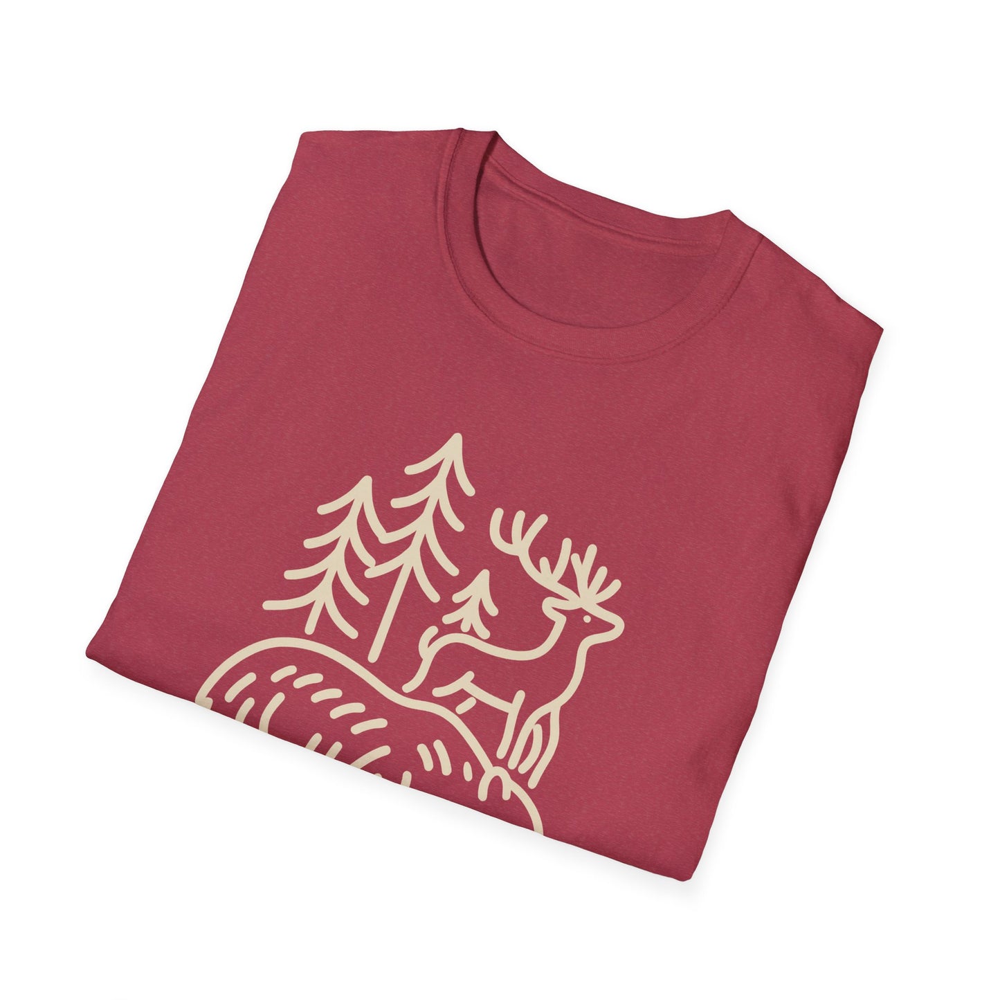 Deer, Bear, Nature, Hiking Wild Animal Graphic Tee for Outdoor Lovers