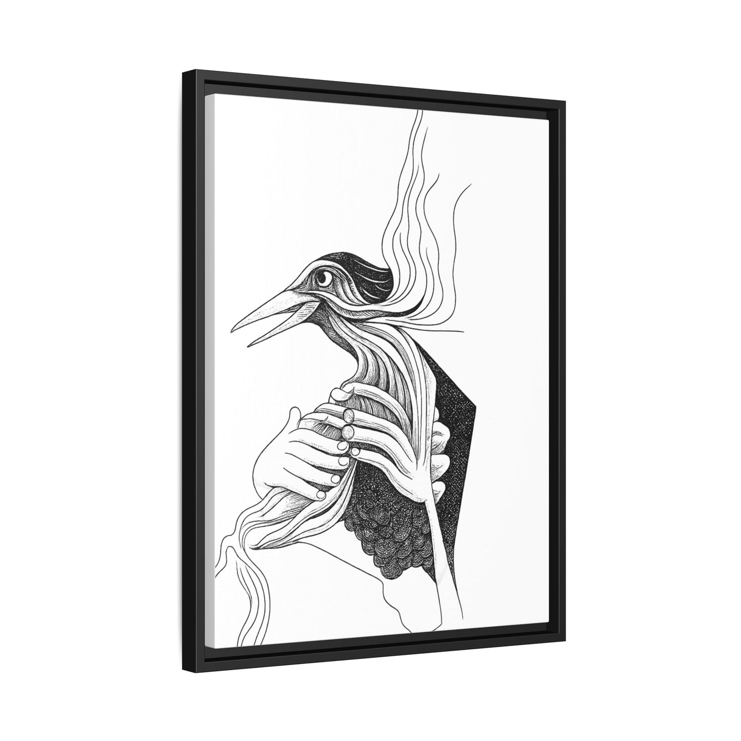 Original 1960s-Era Pen and Ink Print - "Loki's Featherbed"