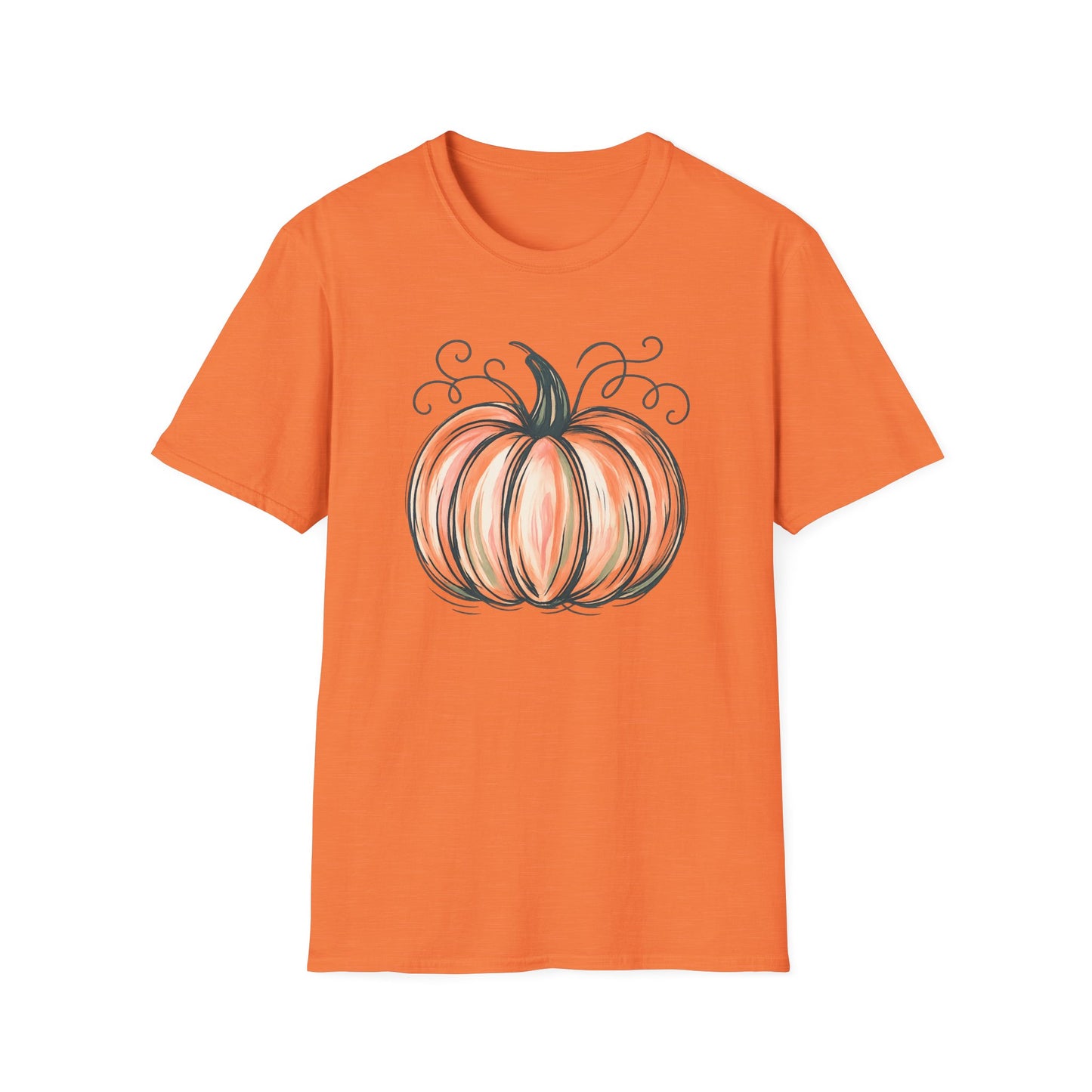 Fall Pumpkin Graphic Halloween Casual Tee-Shirt