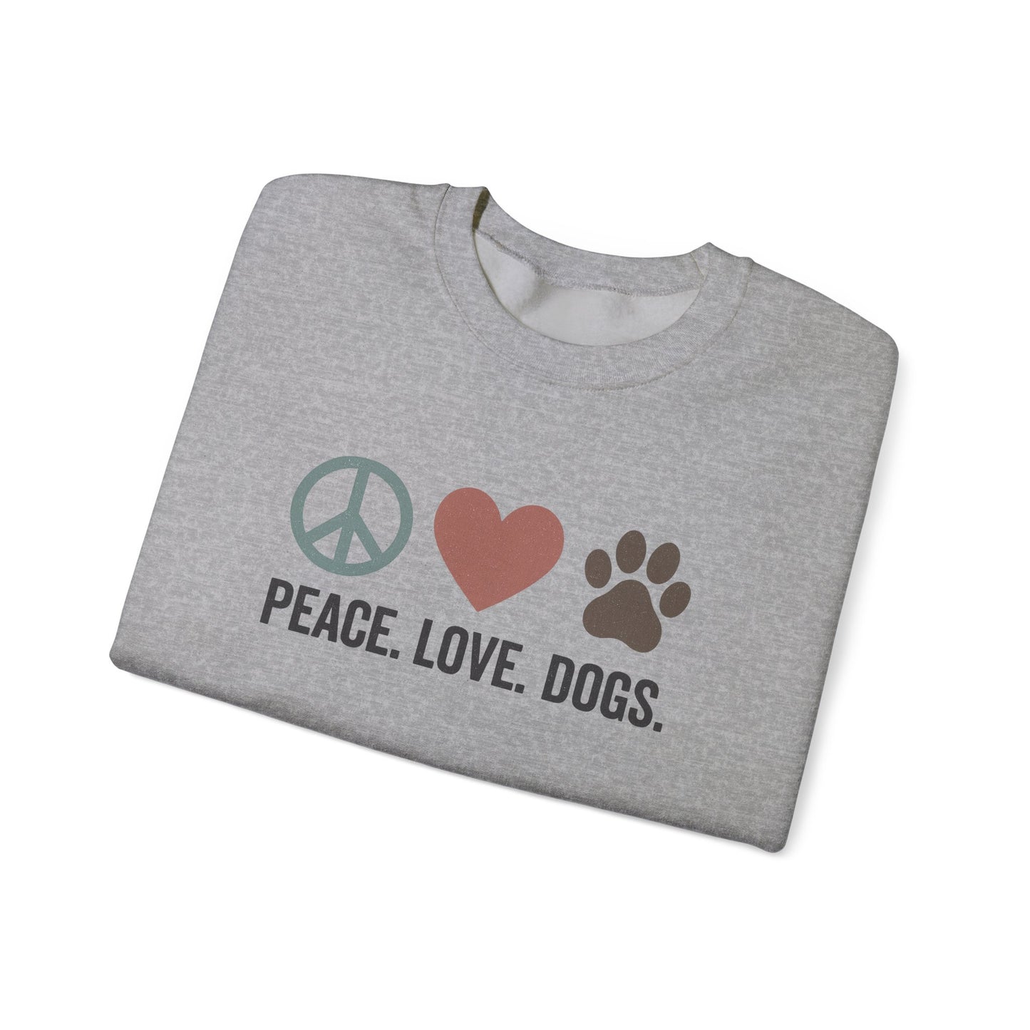 "Peace Love Dogs" Cozy Pet Lover's Crewneck Sweatshirt