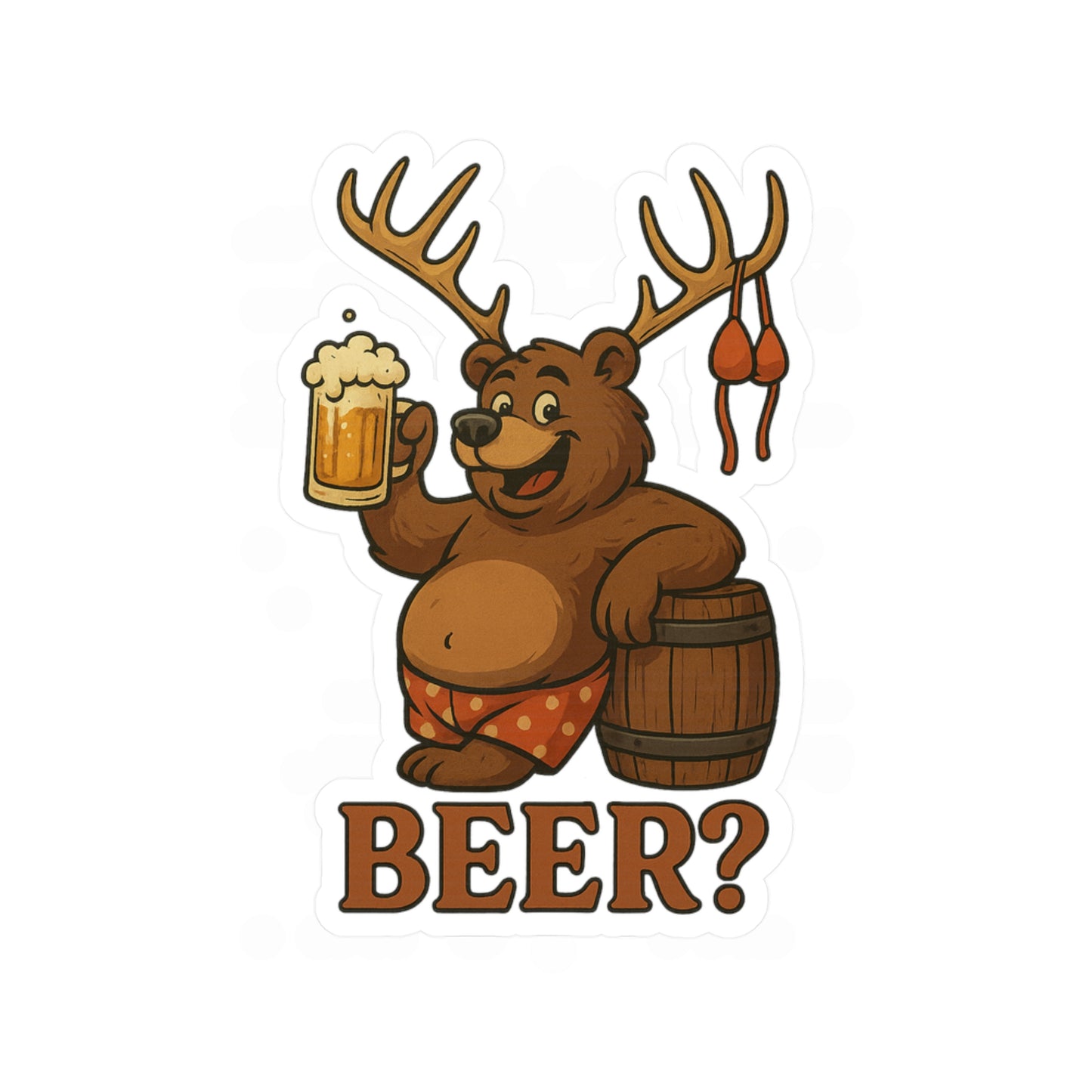Beer Bear Vinyl Stickers, Fun Laptop Decals, Rustic Home Decor, Unique Party Favors, Hilarious Gift Ideas, Outdoor Adventure Essentials, Bear, Deer, Beer?
