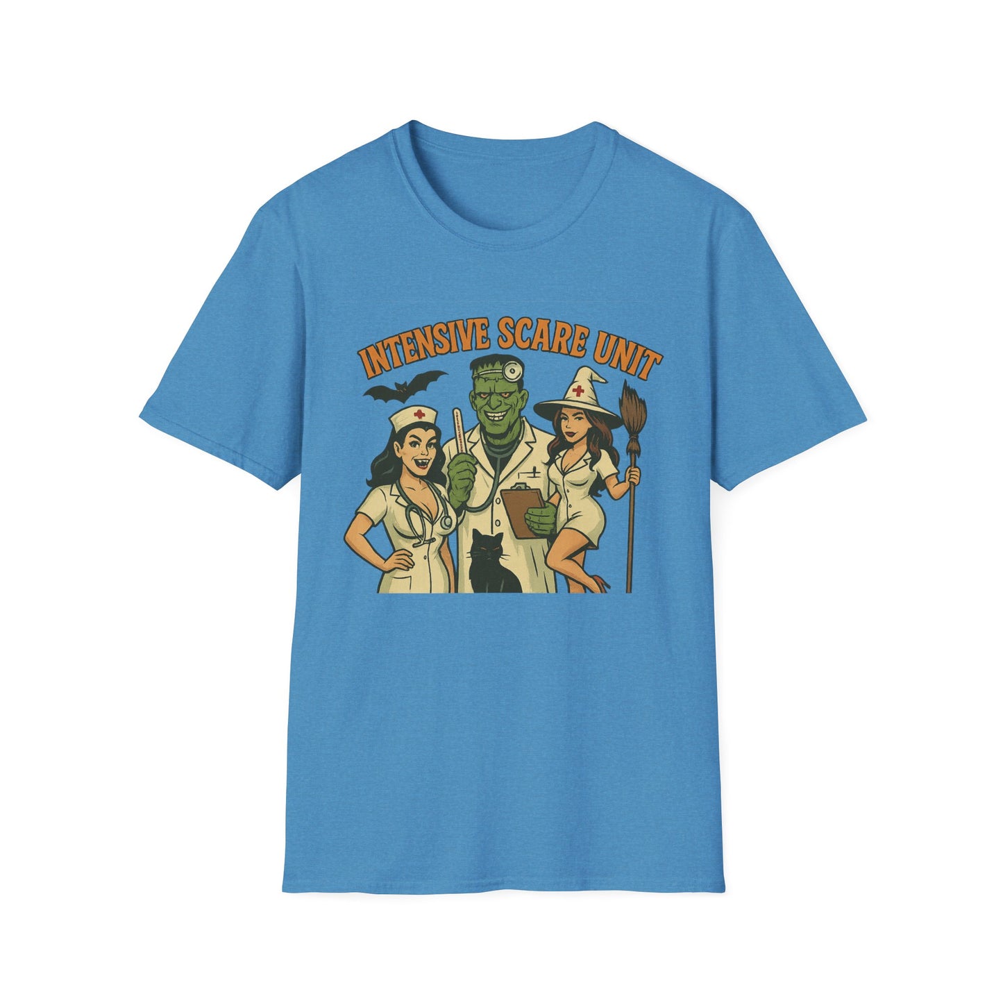 Fun Halloween Casual Tee-Shirt, "Intensive Scare Unit"