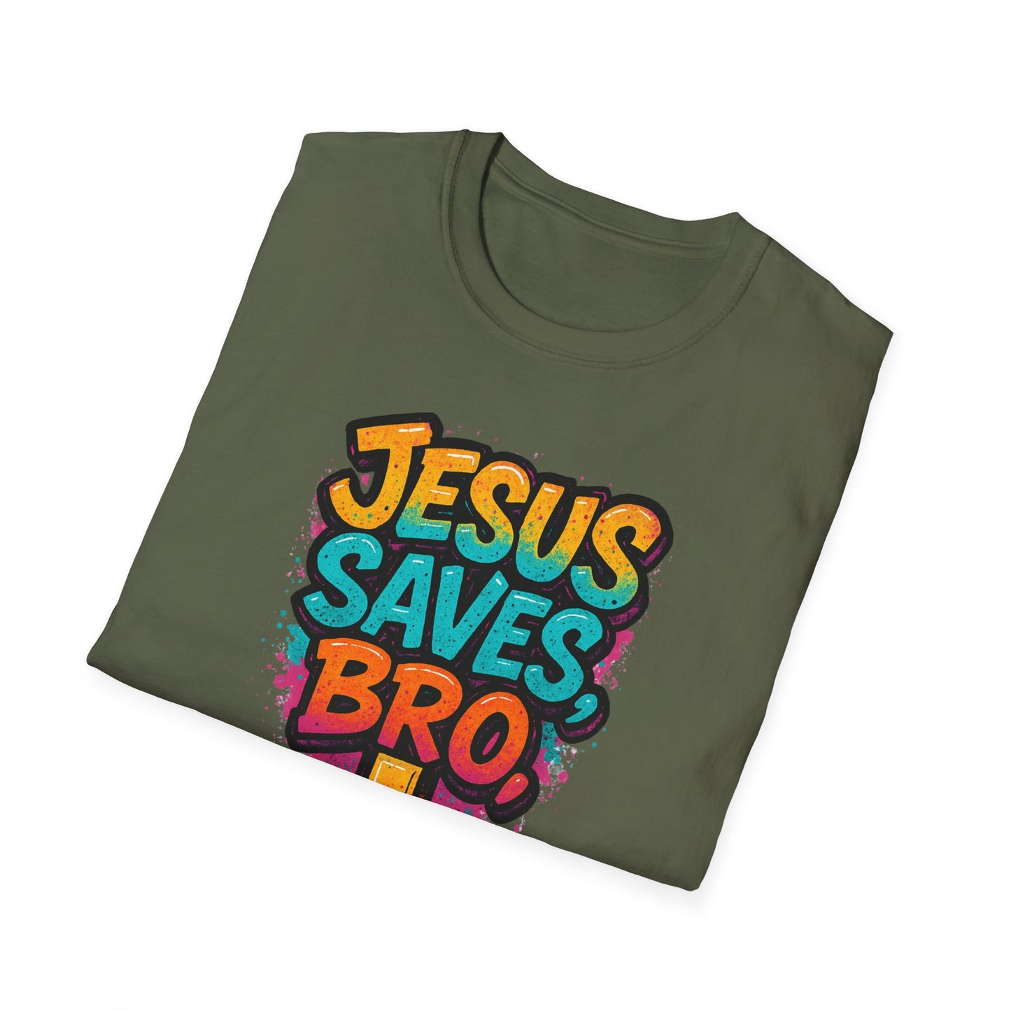 Jesus Saves, Bro Graphic Softstyle Tee-Shirt