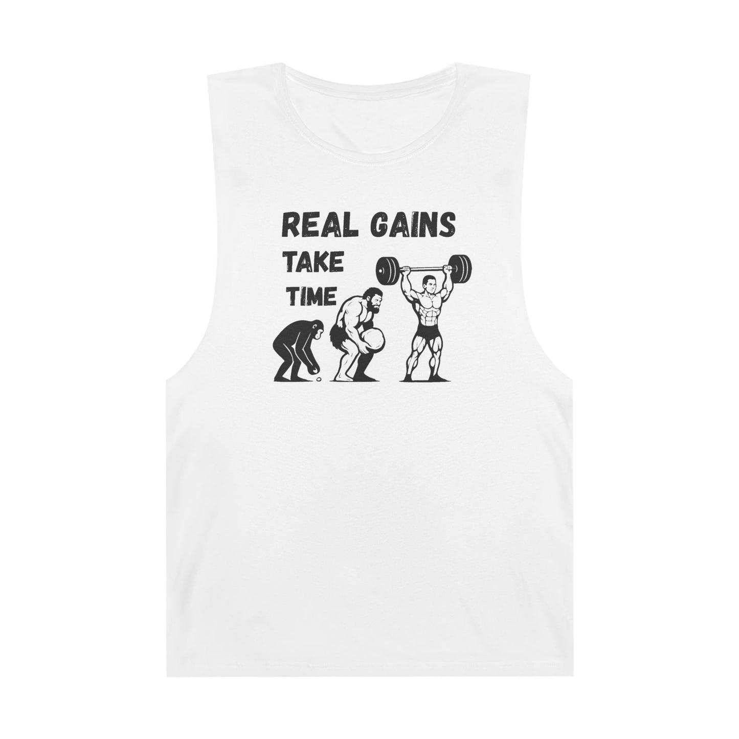 Grit Forge Athletics - "Real Gains Take Time" Weightlifting Tank Top