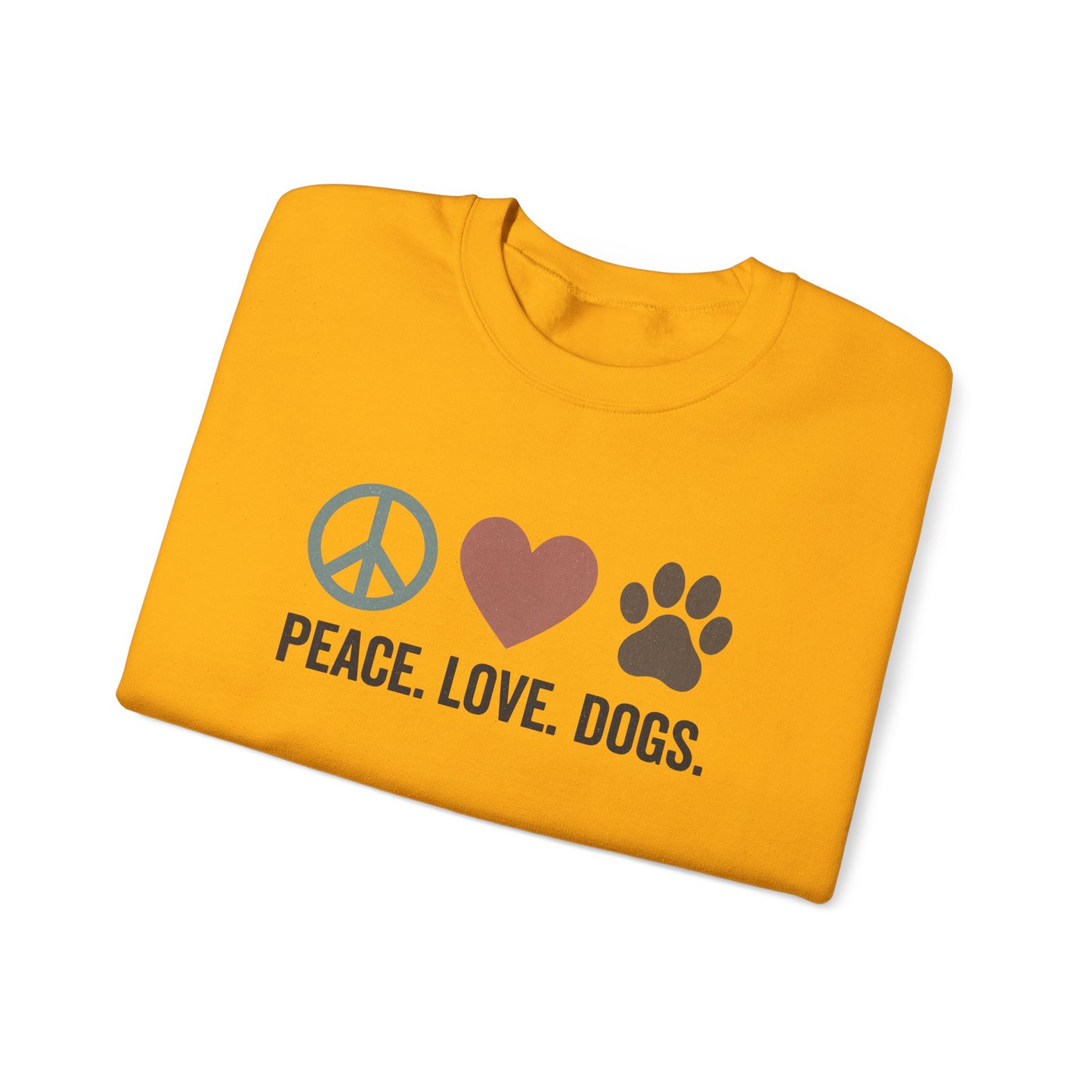 "Peace Love Dogs" Cozy Pet Lover's Crewneck Sweatshirt