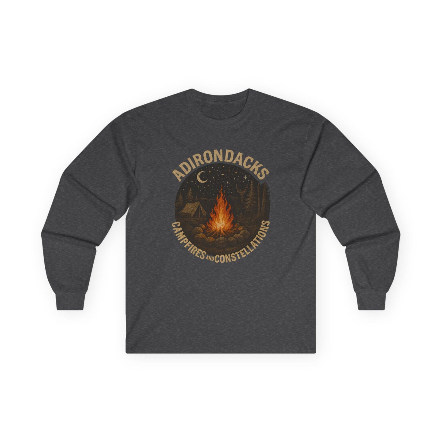 Adirondack Outdoorsman Long Sleeve Tee - "Campfires & Constellations"