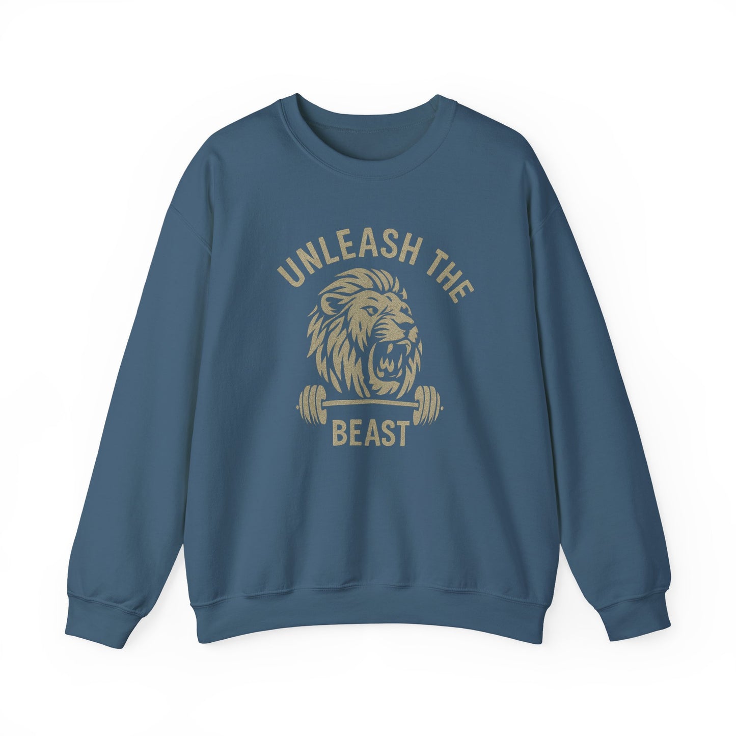 Grit Forge Athletics - Unleash the Beast Motivational Crewneck Sweatshirt