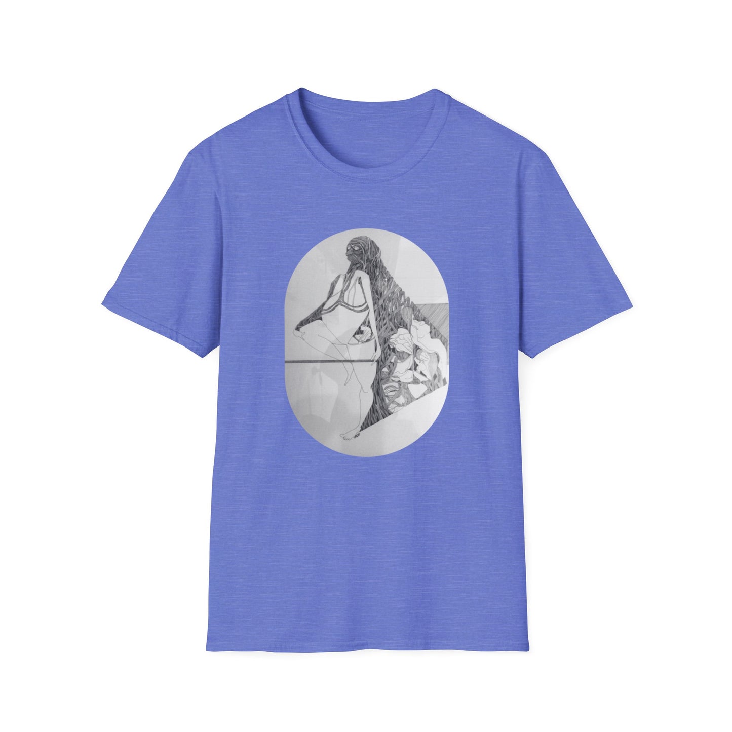 Creative and Whimsical 1960s Pen and Ink Art Tee- "Runes of Regret"