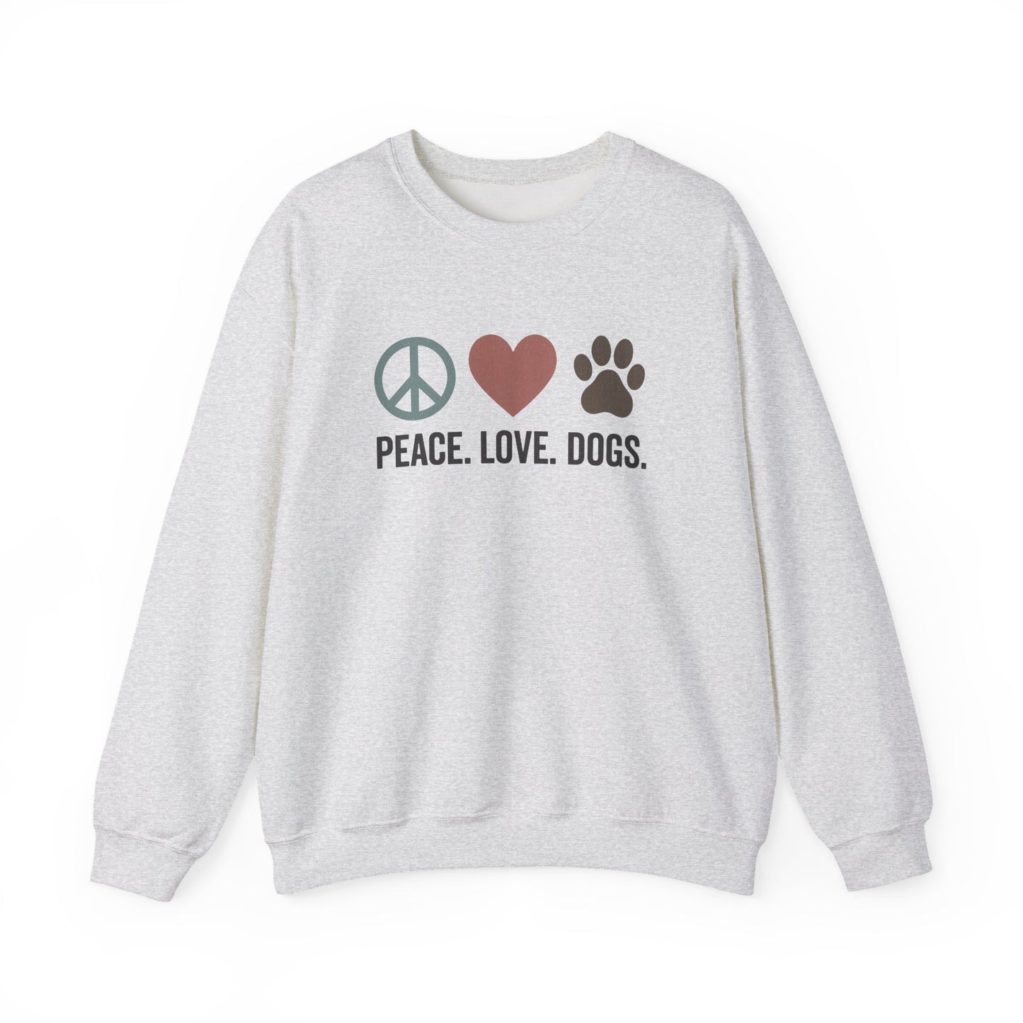 "Peace Love Dogs" Cozy Pet Lover's Crewneck Sweatshirt