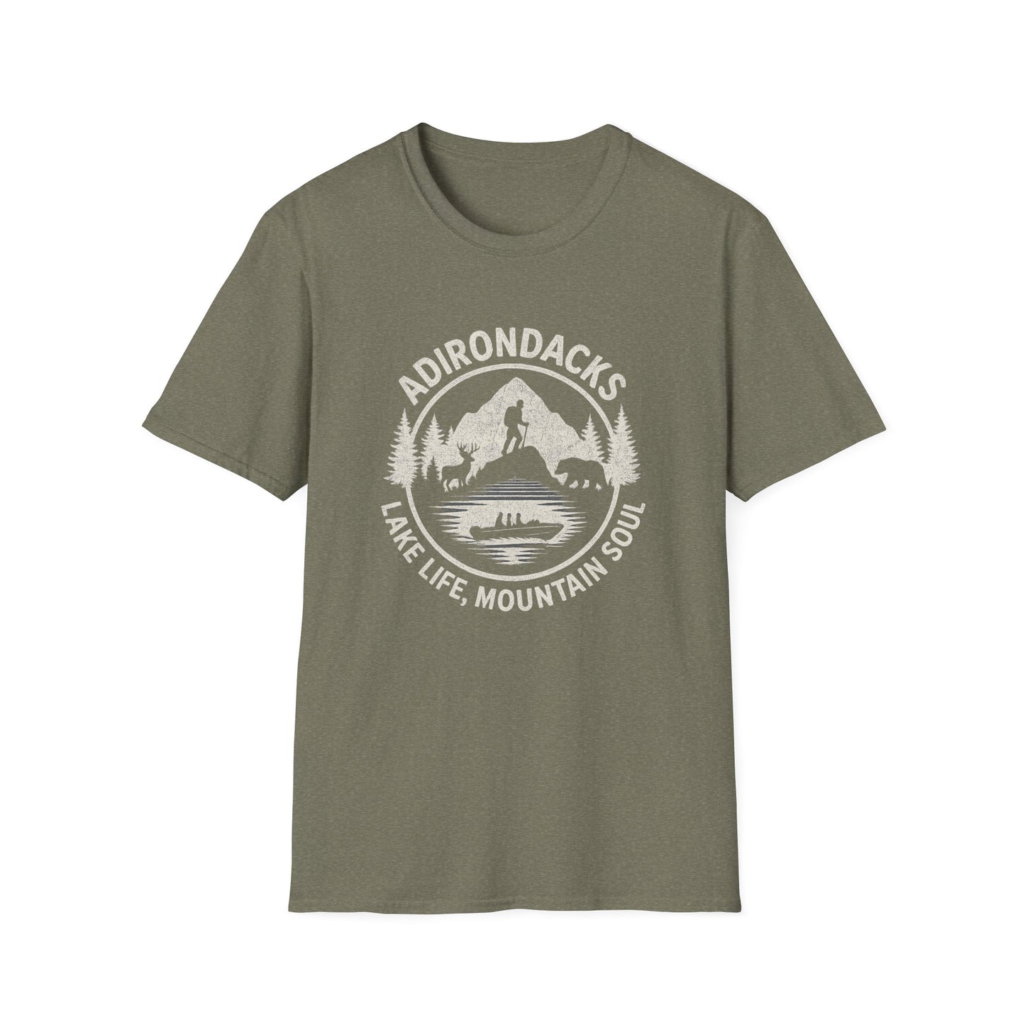 Adirondacks Lake Life Softstyle Tee-Shirt - "Lake Life, Mountain Soul"