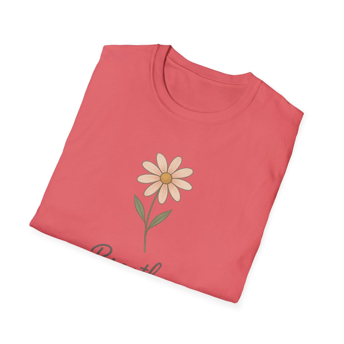 Breathe Floral Relaxed Fit Inspirational Tee-Shirt