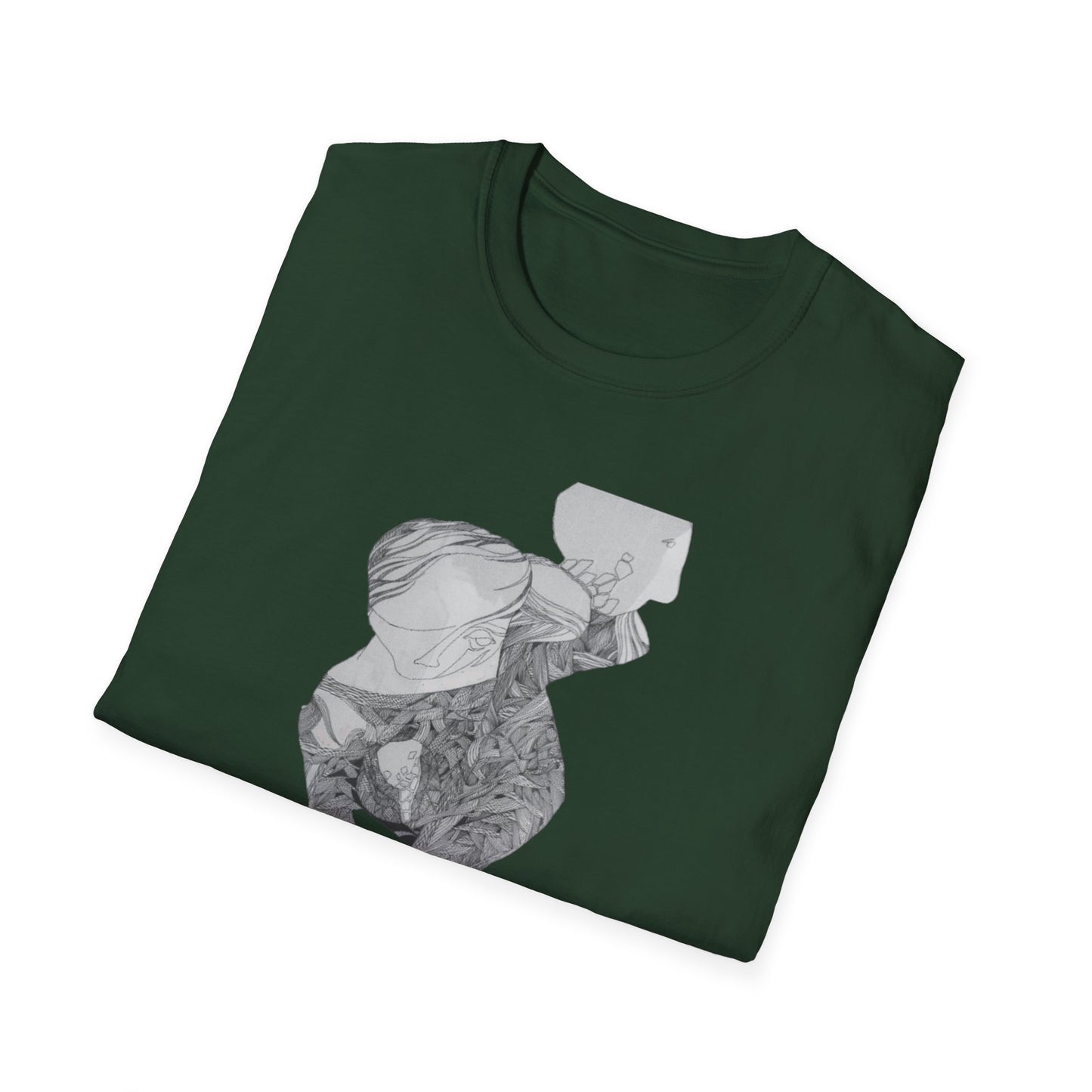 Creative 1960s Pen & Ink Graphic Tee - "Binary"