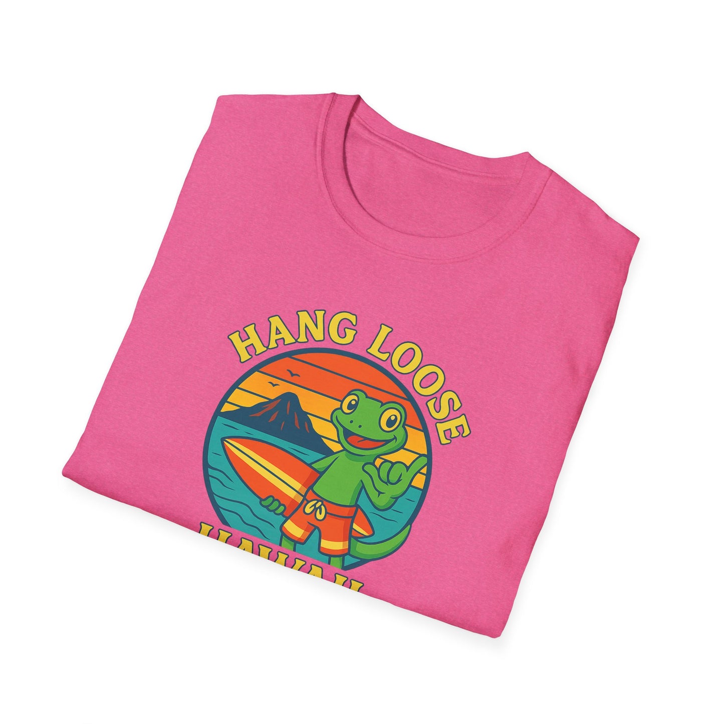 Hawaiian Surf T-Shirt, "Hang Loose Hawaii" Graphic Tee